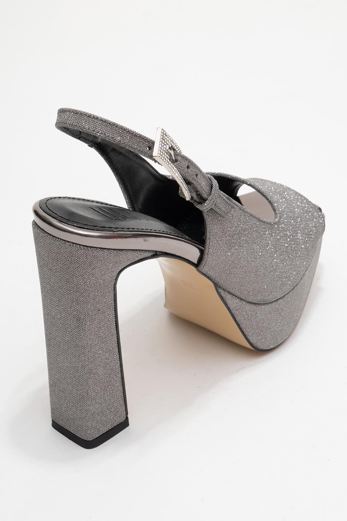 Glora - Platinum Glitter Platform Heel Evening Shoe (Women) - Image 5