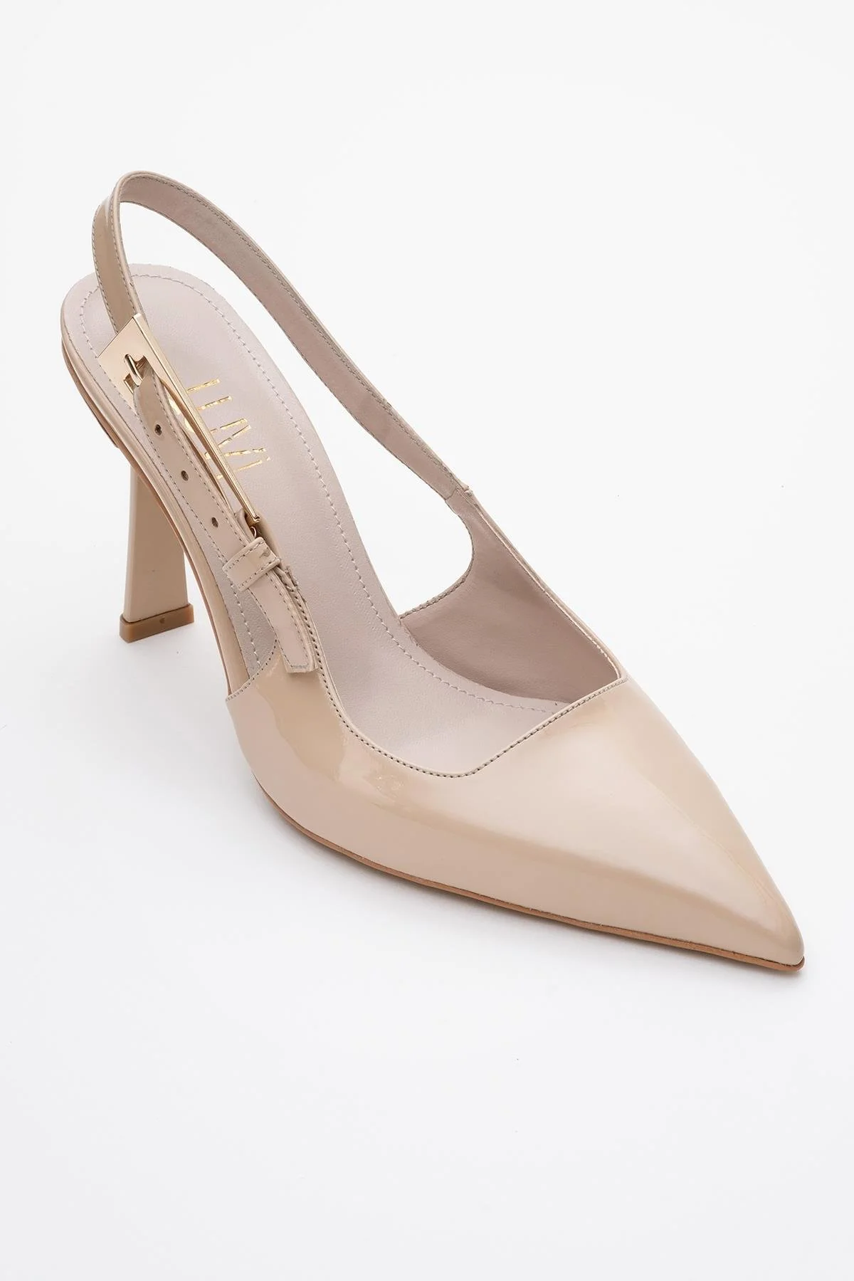 Glory - Beige Patent Buckled Stiletto Pump (Women) - Image 3