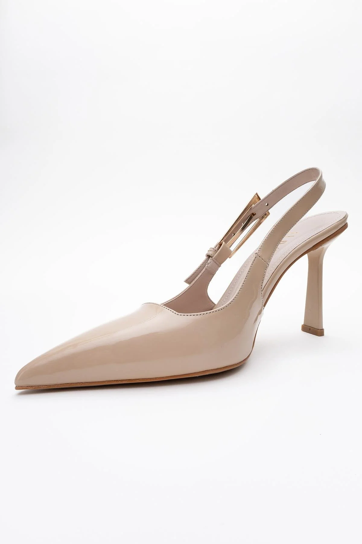 Glory - Beige Patent Buckled Stiletto Pump (Women) - Image 4