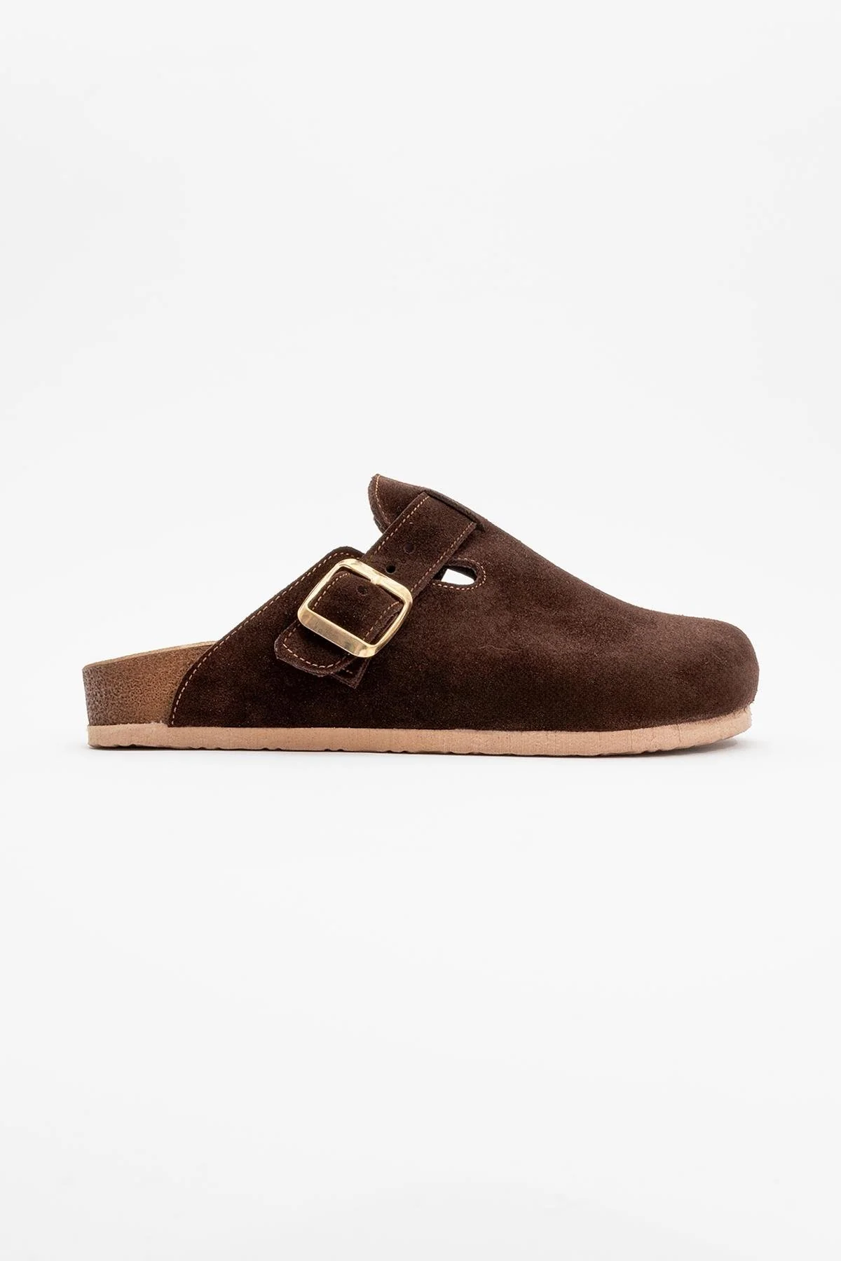 Gons - Brown Suede Leather Clogs (Women) - Image 5