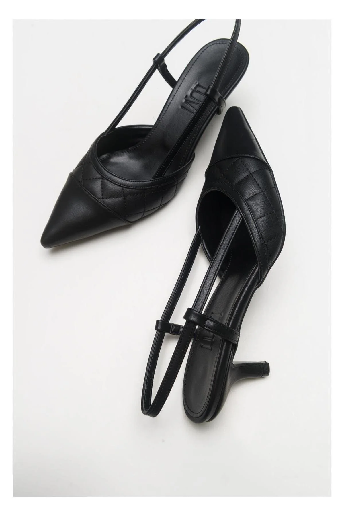 Goodge - Black Pointed Toe Backless Heeled Pump (Women)