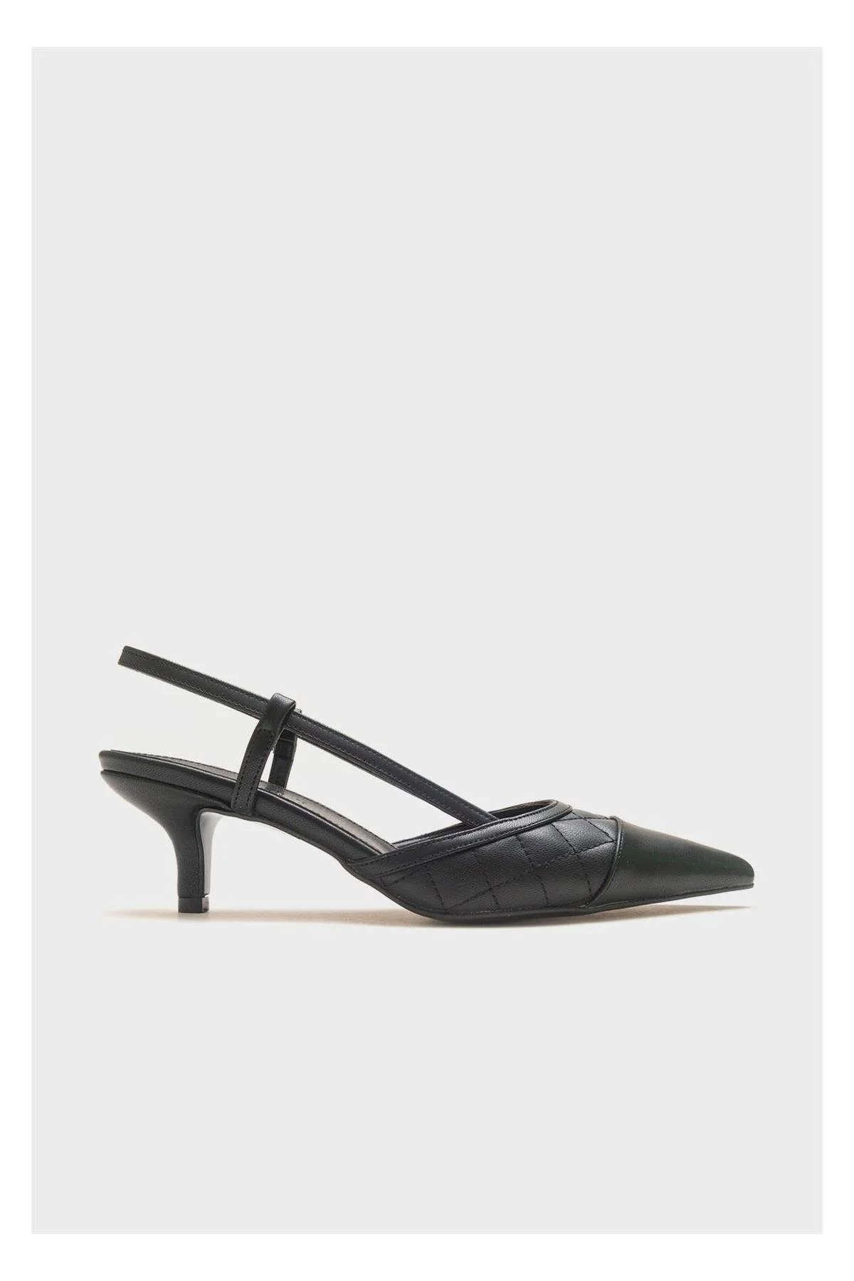 Goodge - Black Pointed Toe Backless Heeled Pump (Women) - Image 5