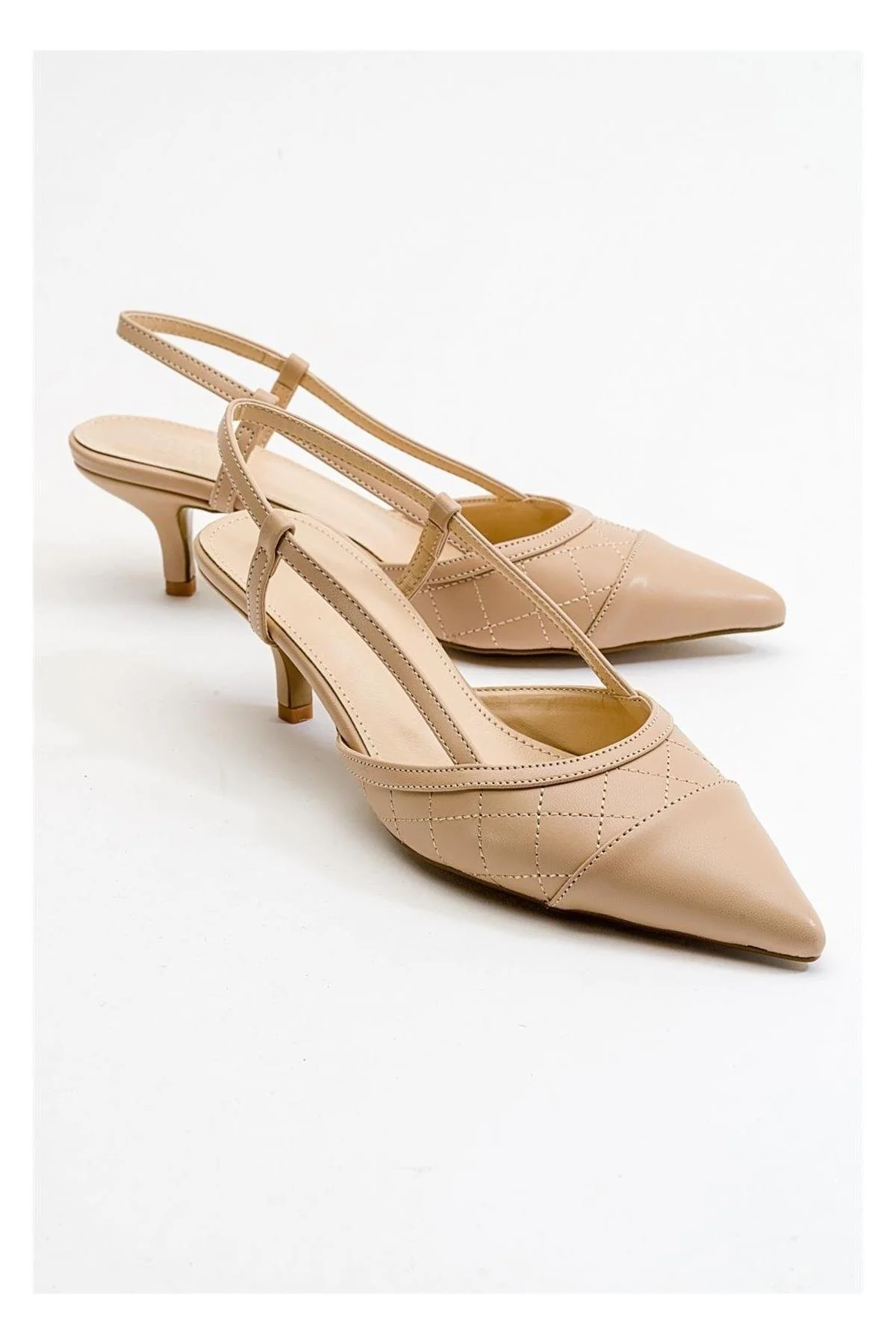 Goodge - Nude Pointed Toe Backless Heeled Pump (Women)