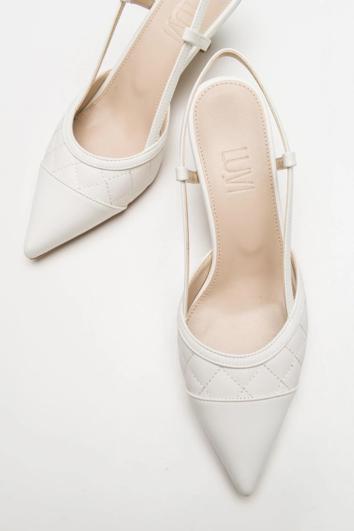 Goodge - White Pointed Toe Backless Kitten Heel Pump (Women) - Image 4