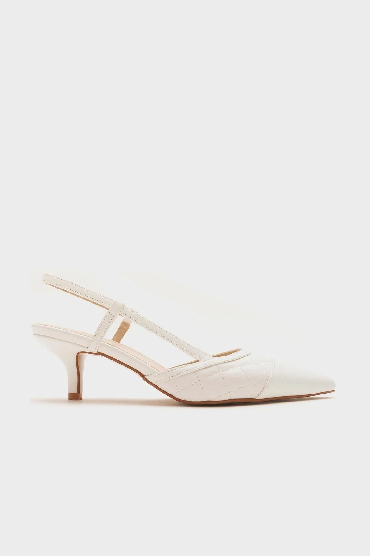 Goodge - White Pointed Toe Backless Kitten Heel Pump (Women) - Image 5