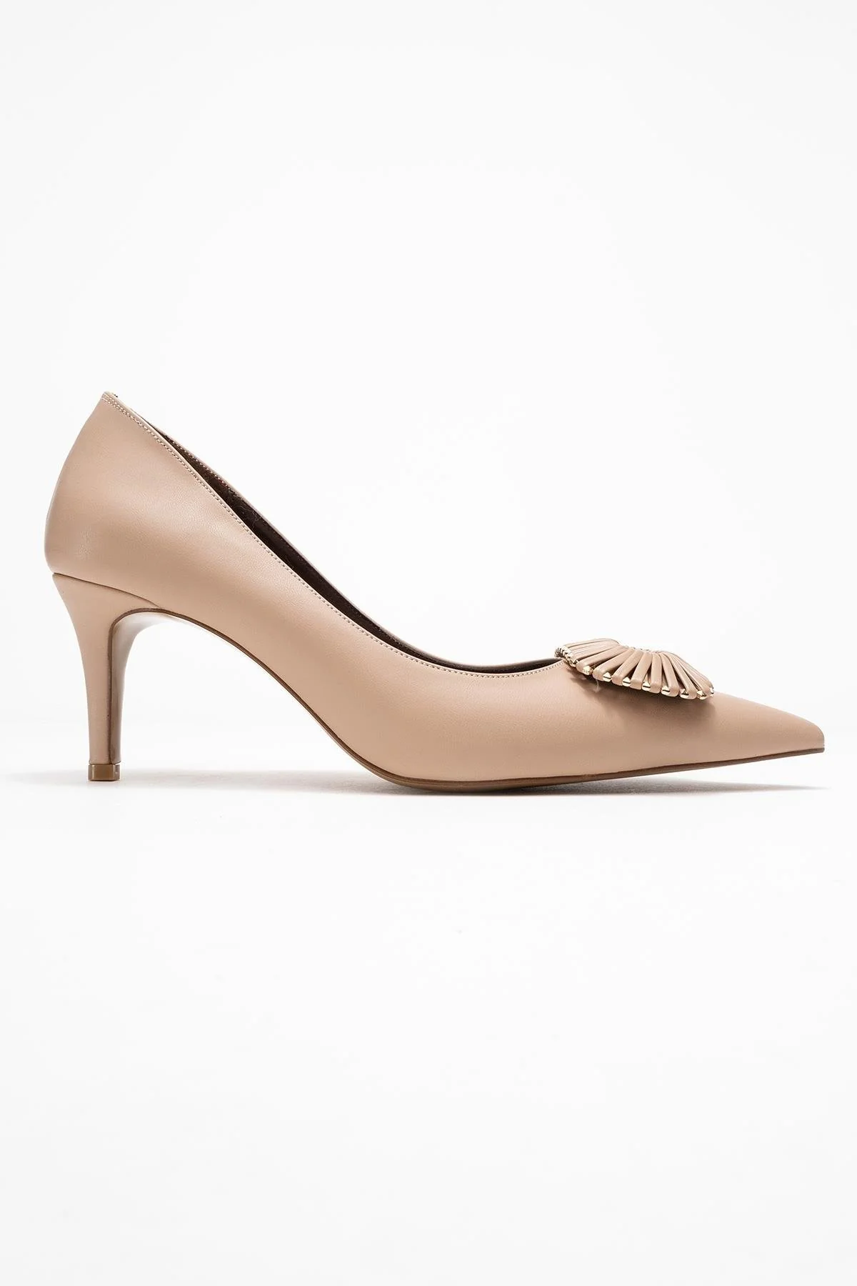 Great - Beige Brown Buckle Heeled Shoe (Women) - Image 6