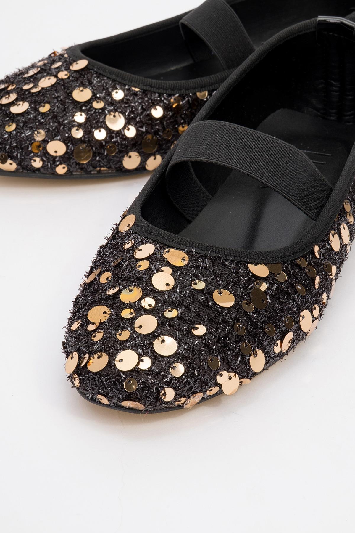 Grego Gold Sequin Embellished Flat (Women) - Image 3