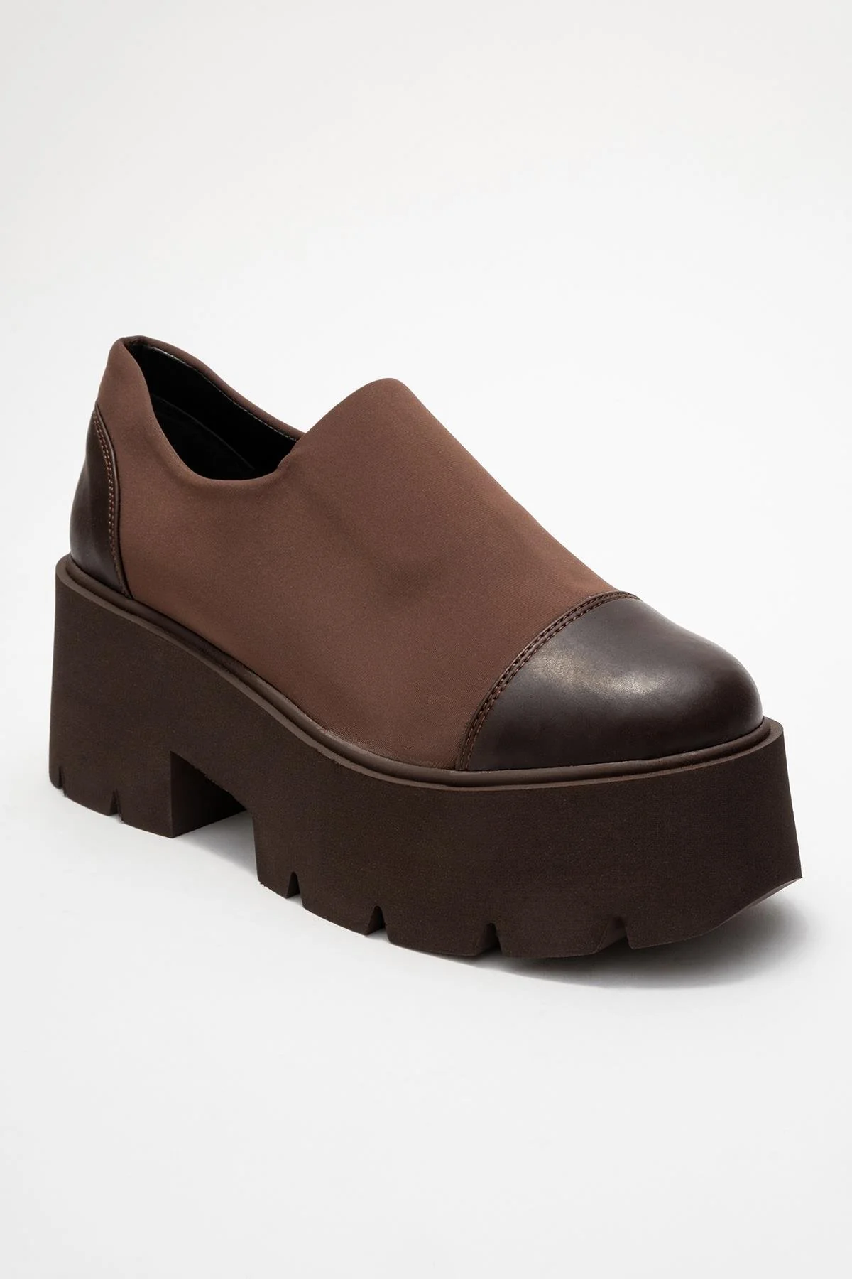 Grena - Brown Scuba Platform Casual Shoe (Women) - Image 3