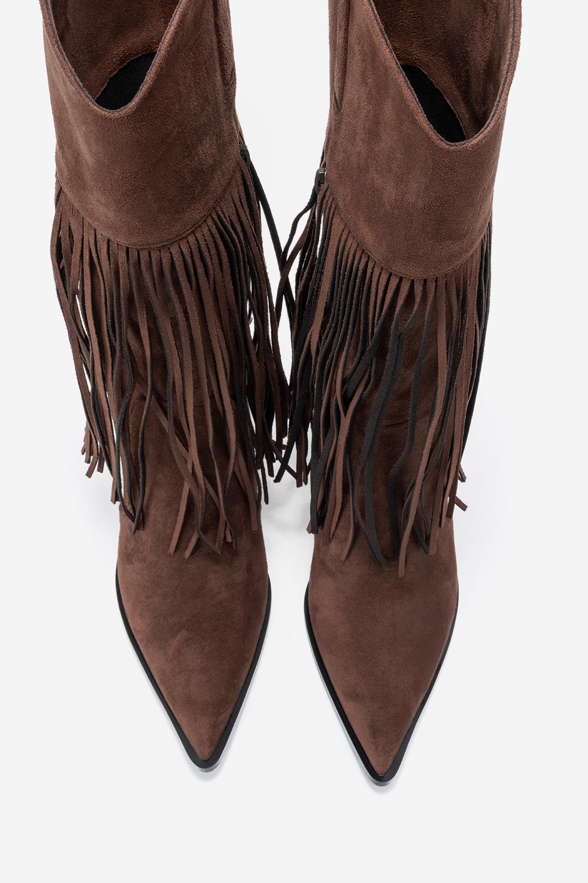 Gueras - Brown Pointed Toe High Heel Boot (Women) - Image 2
