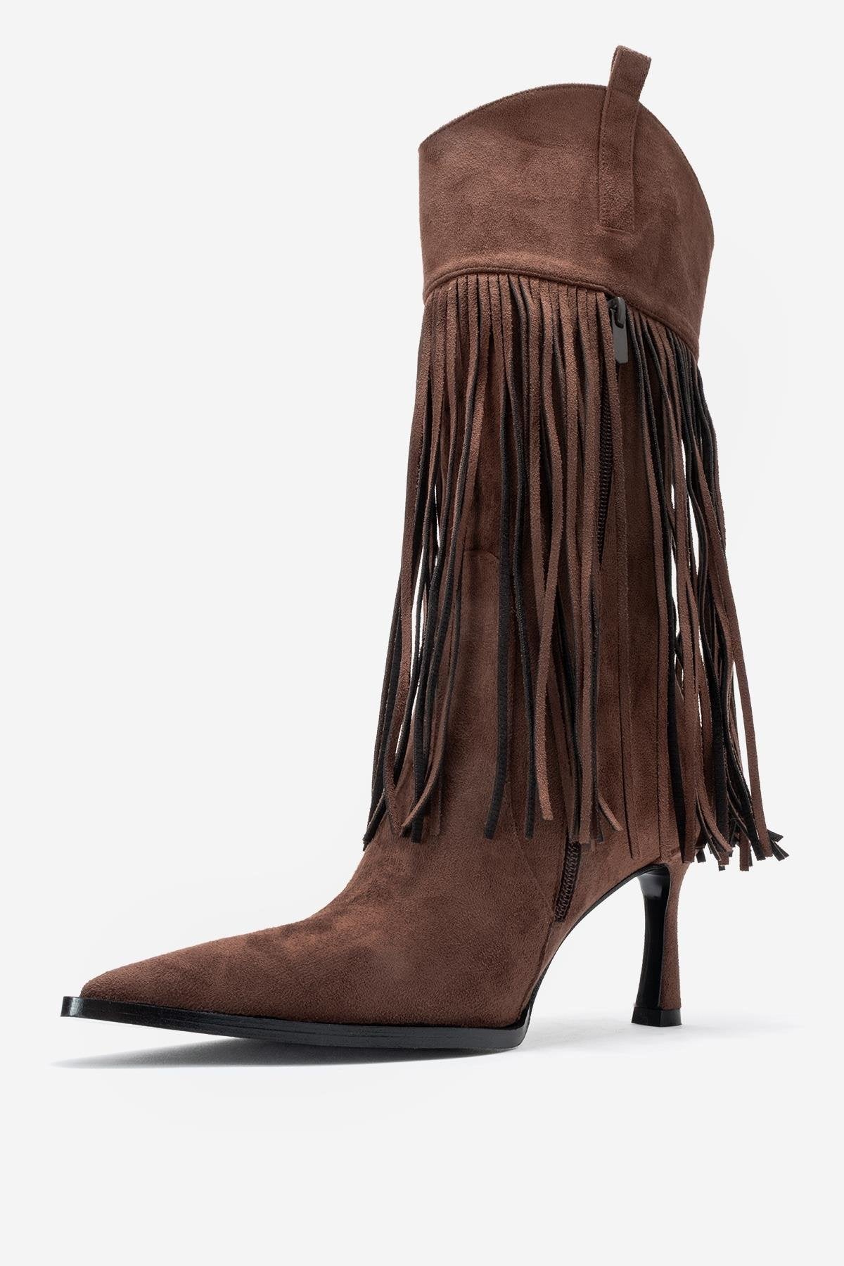 Gueras - Brown Pointed Toe High Heel Boot (Women) - Image 4