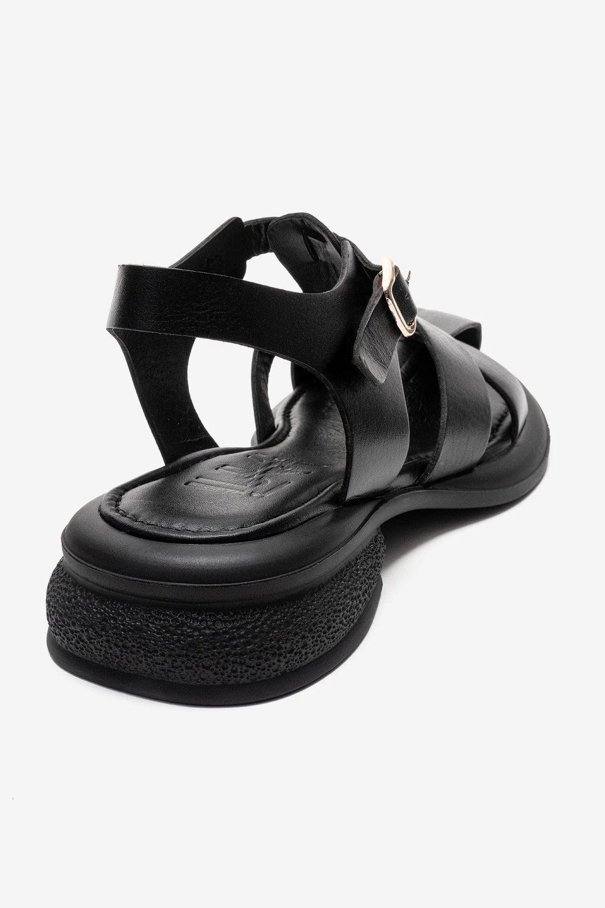 GUIDO - Black Genuine Leather Sandal (Women) - Image 5