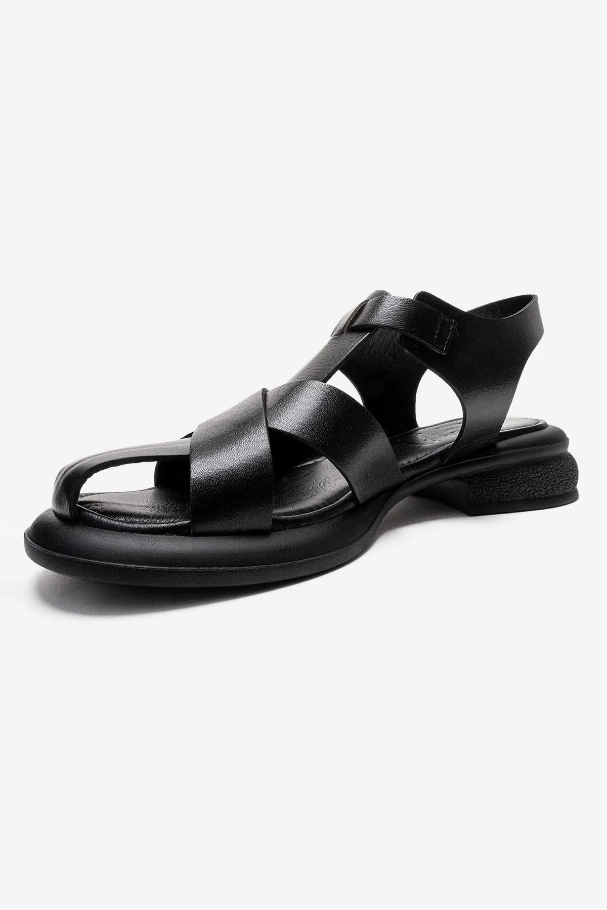 GUIDO - Black Genuine Leather Sandal (Women) - Image 6
