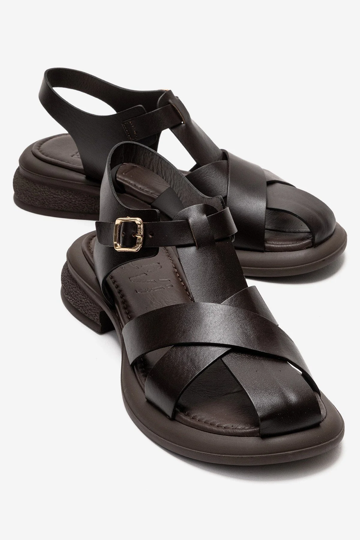 GUIDO - Brown Genuine Leather Sandal (Women)