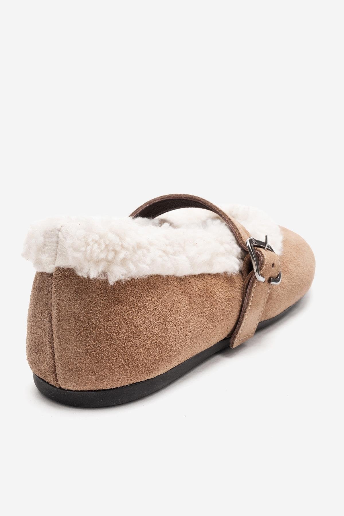GUIN - Taupe Genuine Suede Leather Ballet Flat (Women) - Image 5