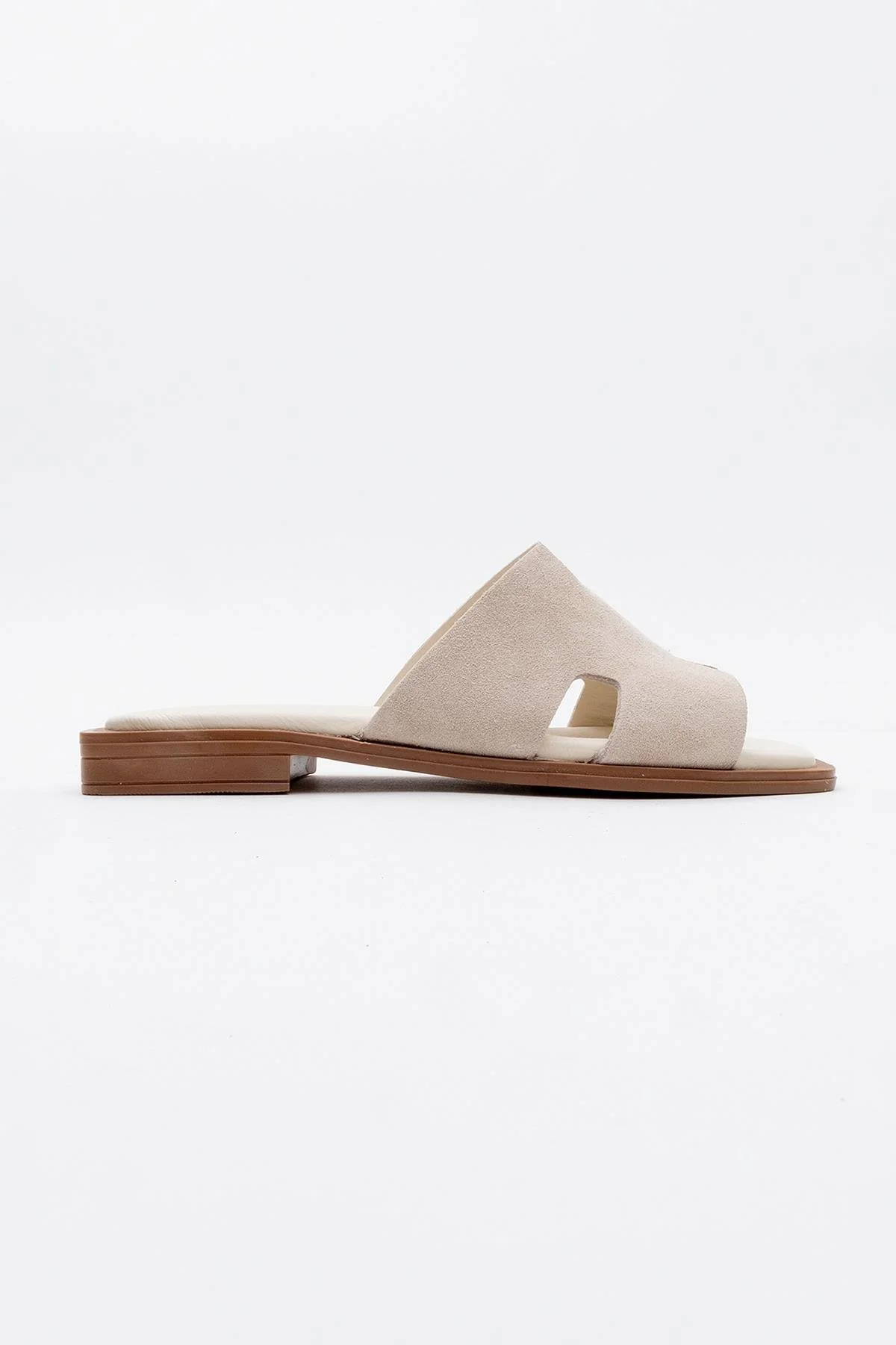 Handy - Beige Genuine Leather Slipper (Women) - Image 5