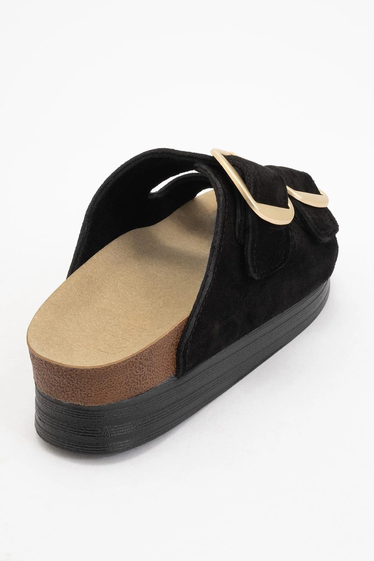 Harbor - Black Suede Leather Two-Strap Sandal (Women) - Image 4