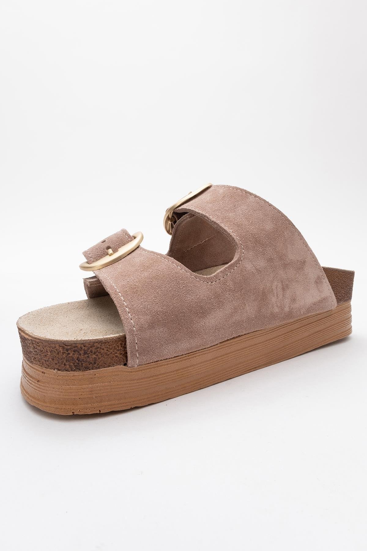 Harbor - Sand Suede Leather Two-Strap Sandal (Women) - Image 4