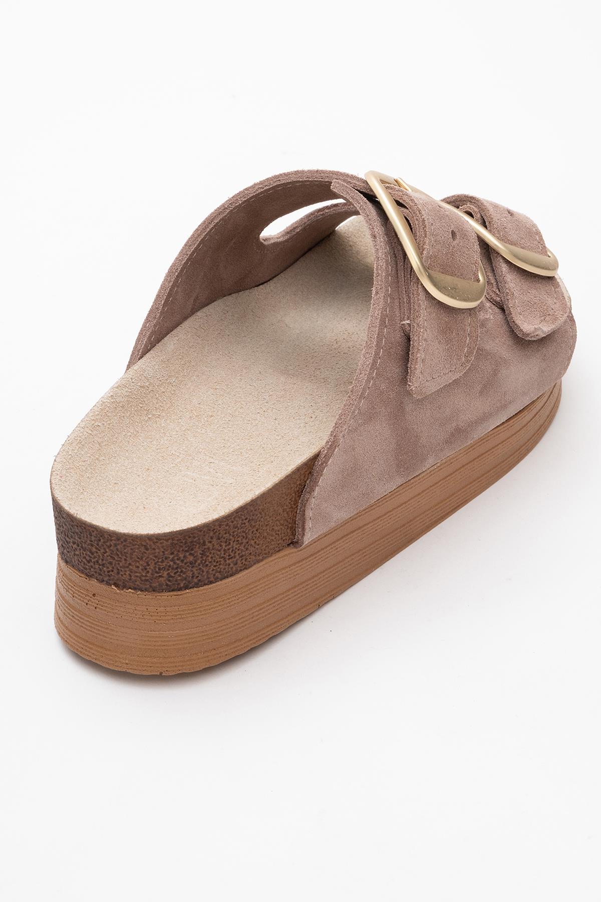 Harbor - Sand Suede Leather Two-Strap Sandal (Women) - Image 5