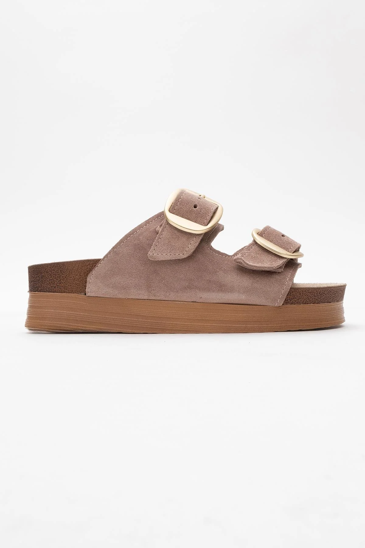Harbor - Sand Suede Leather Two-Strap Sandal (Women) - Image 6