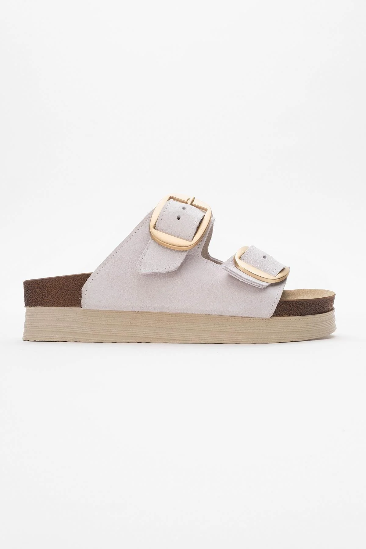 Harbor - White Suede Leather Two-Strap Sandal (Women) - Image 6