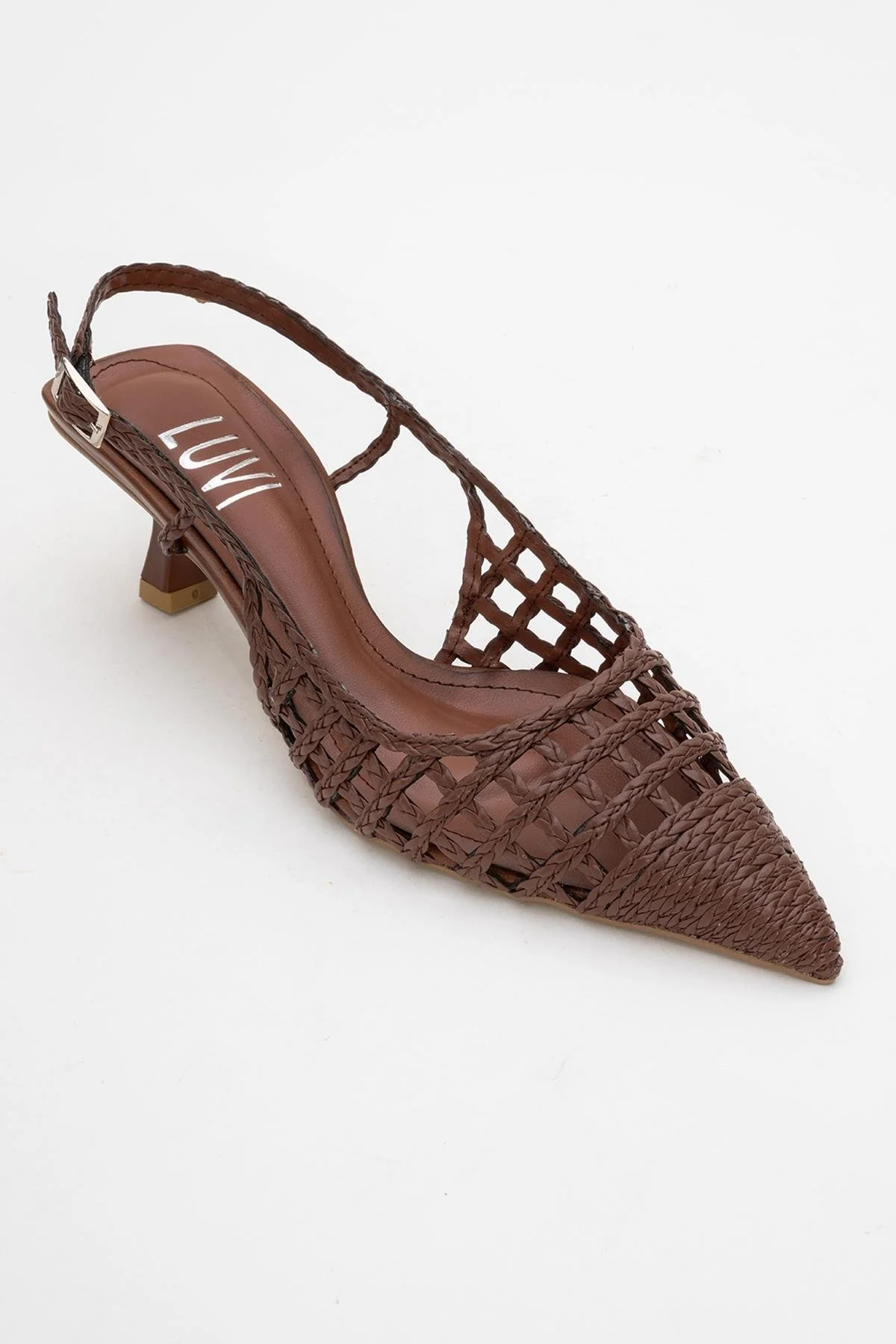 Heaven - Dark Cognac Open Back Low Heel Pump (Women) - Image 3