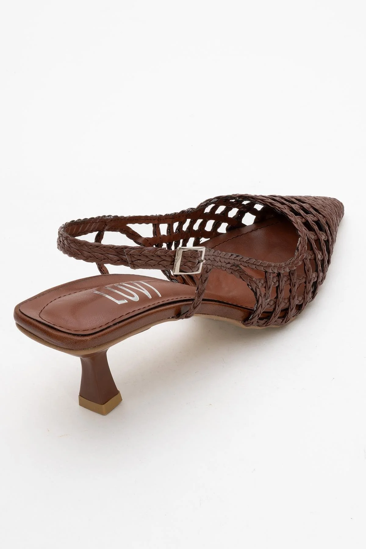 Heaven - Dark Cognac Open Back Low Heel Pump (Women) - Image 5