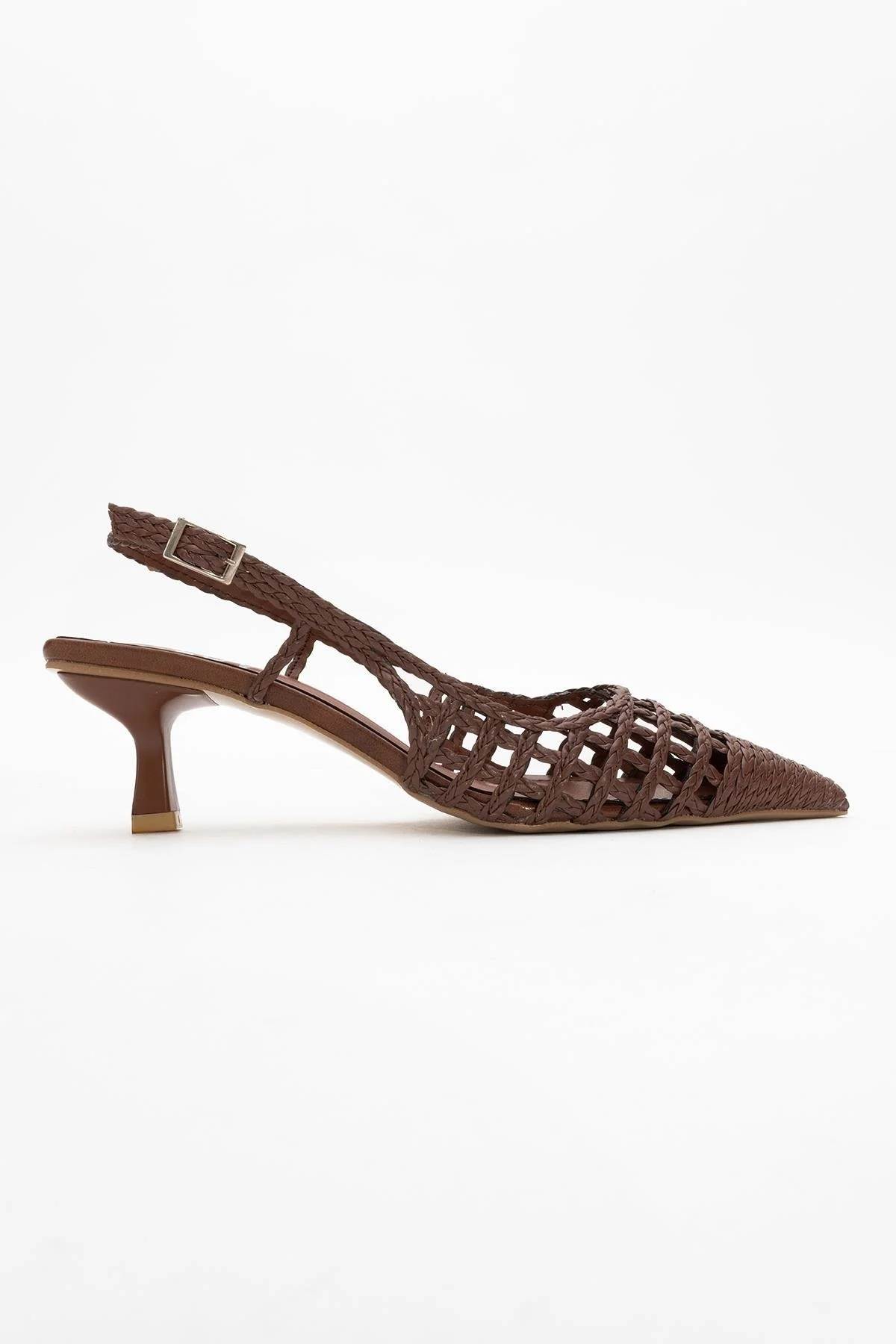 Heaven - Dark Cognac Open Back Low Heel Pump (Women) - Image 6