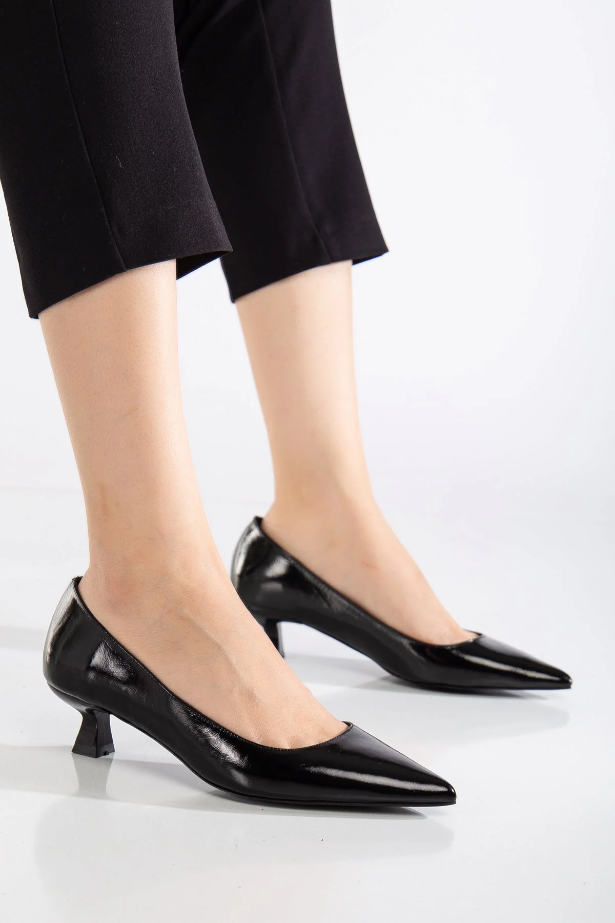 Helly - Black Patent Leather Stiletto Pumps (Women) - Image 3
