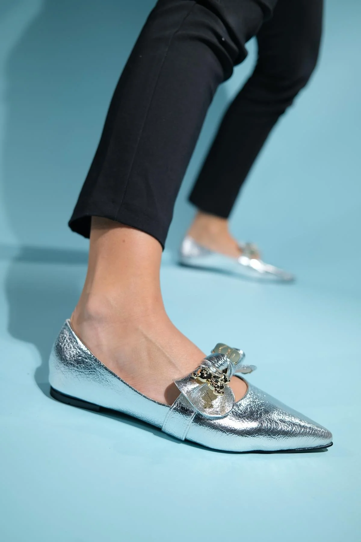 Helsi - Silver Ballet Flat (Women) - Image 2