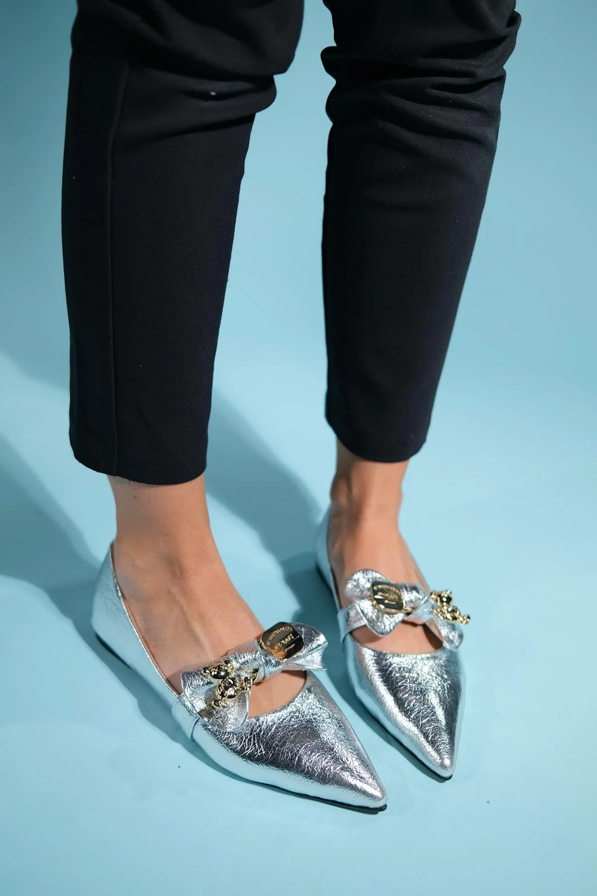Helsi - Silver Ballet Flat (Women) - Image 4