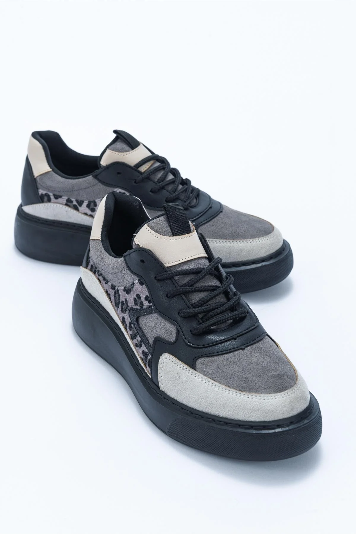 Ida - Dark Grey Platform Sneakers - Image 2