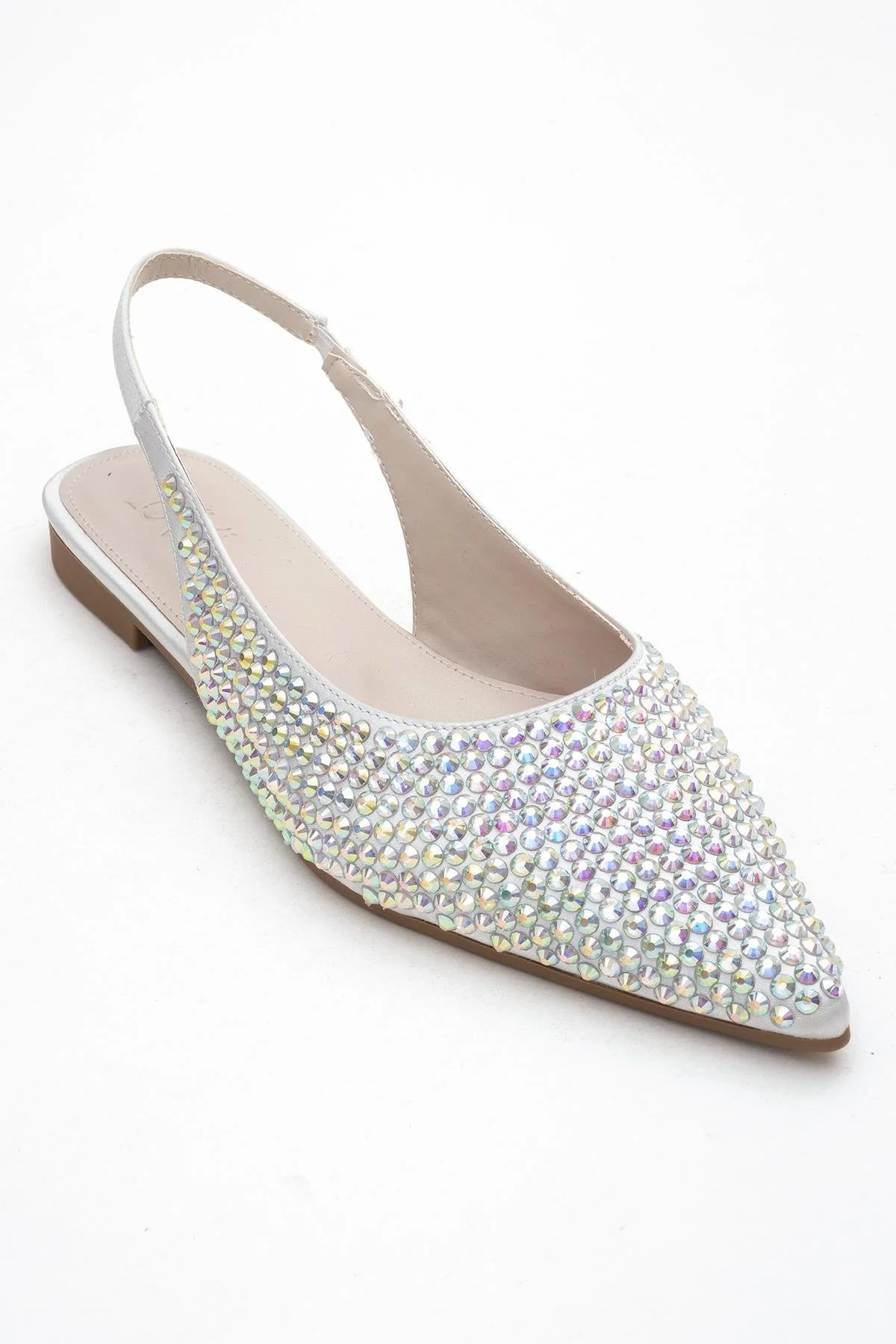 Ida - Silver Pointed Toe Open-Back Ballet Flat (Women) - Image 3