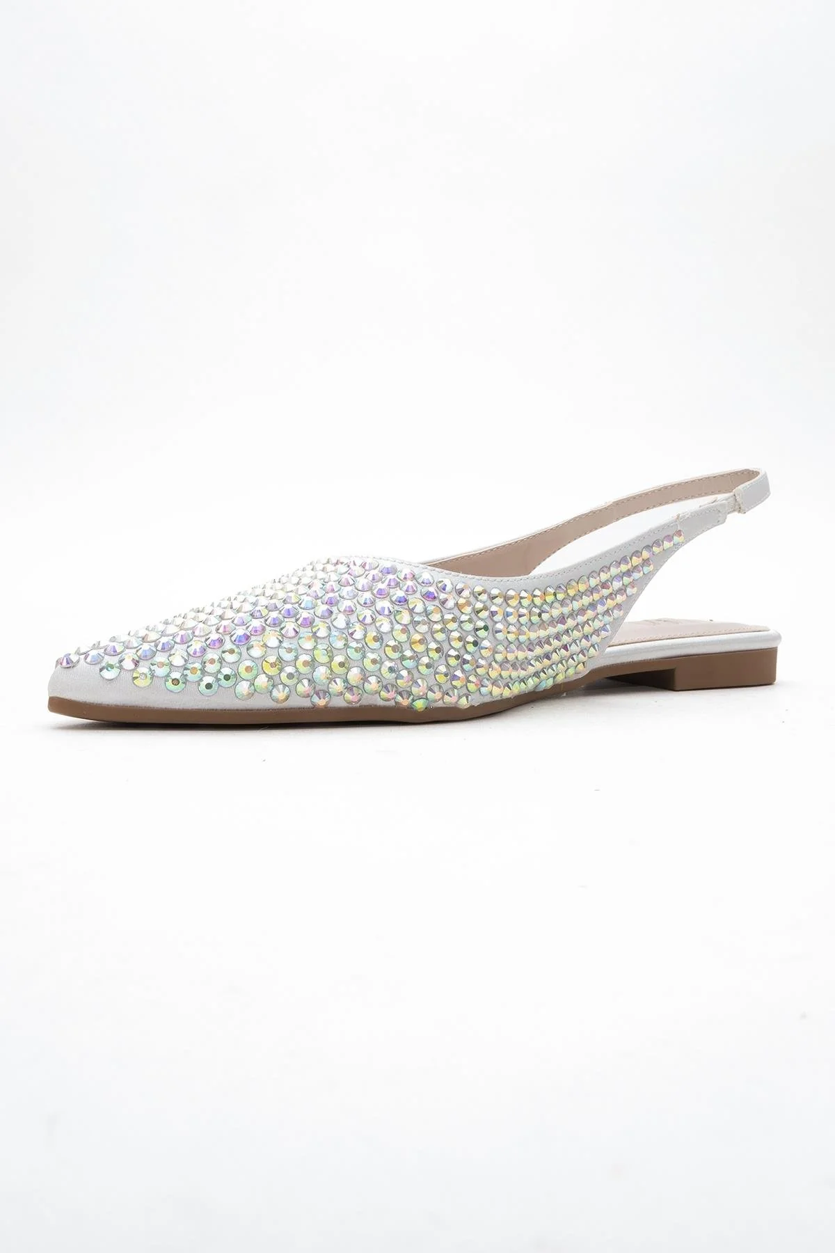 Ida - Silver Pointed Toe Open-Back Ballet Flat (Women) - Image 4
