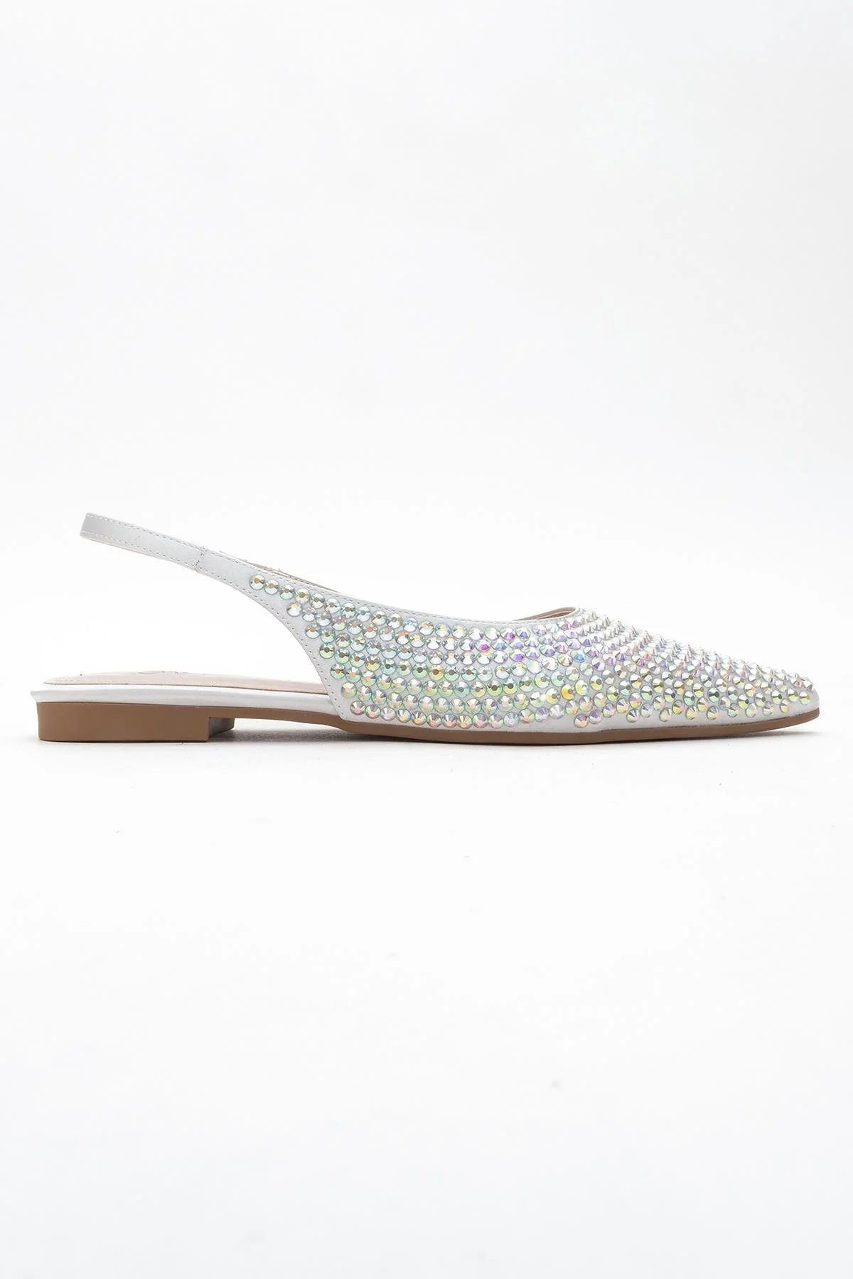 Ida - Silver Pointed Toe Open-Back Ballet Flat (Women) - Image 6