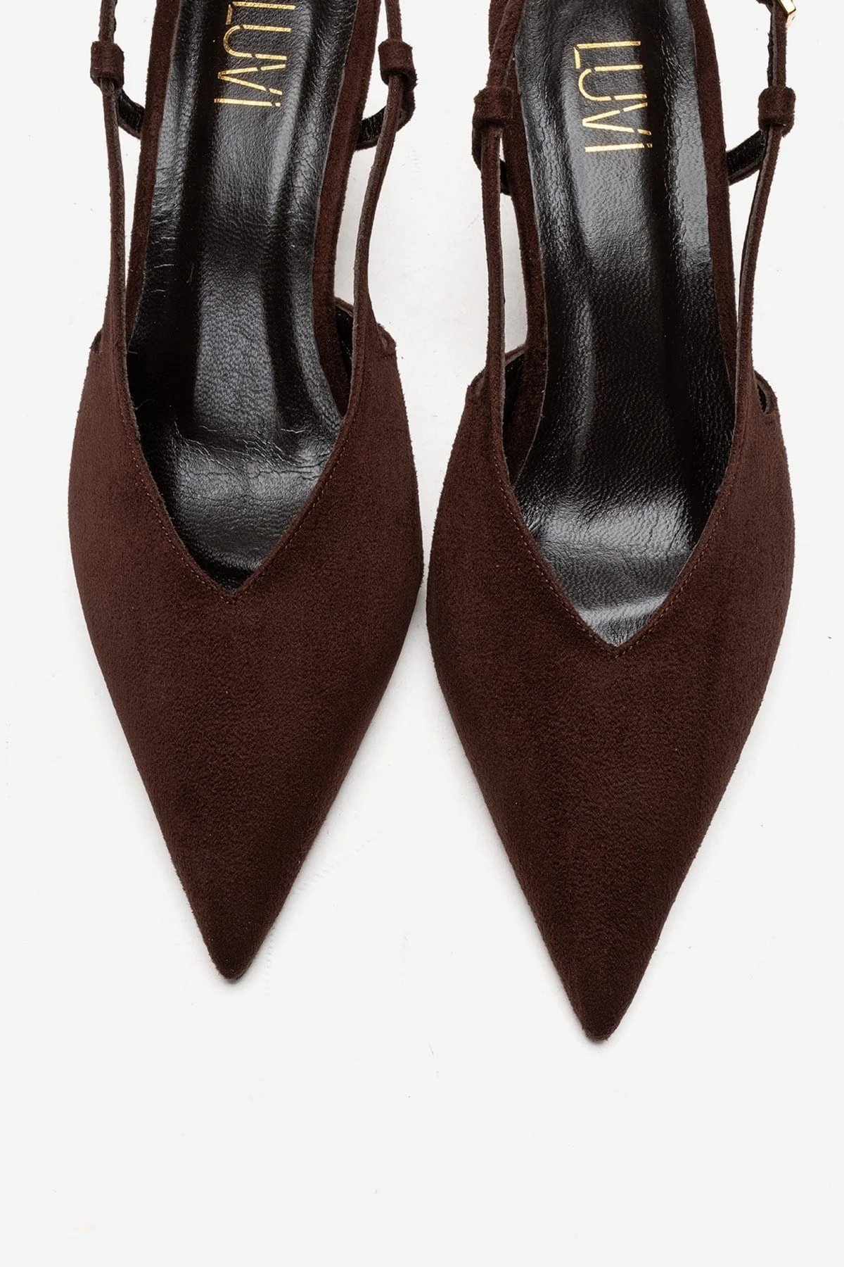 Irena - Brown Genuine Leather Pointed Slingback Stiletto Pump (Women) - Image 2