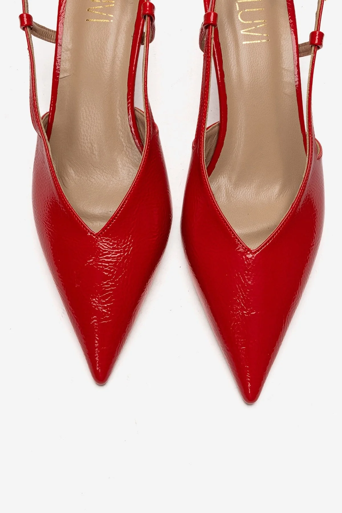 Irena - Red Genuine Leather Pointed Slingback Stiletto Pump (Women) - Image 2