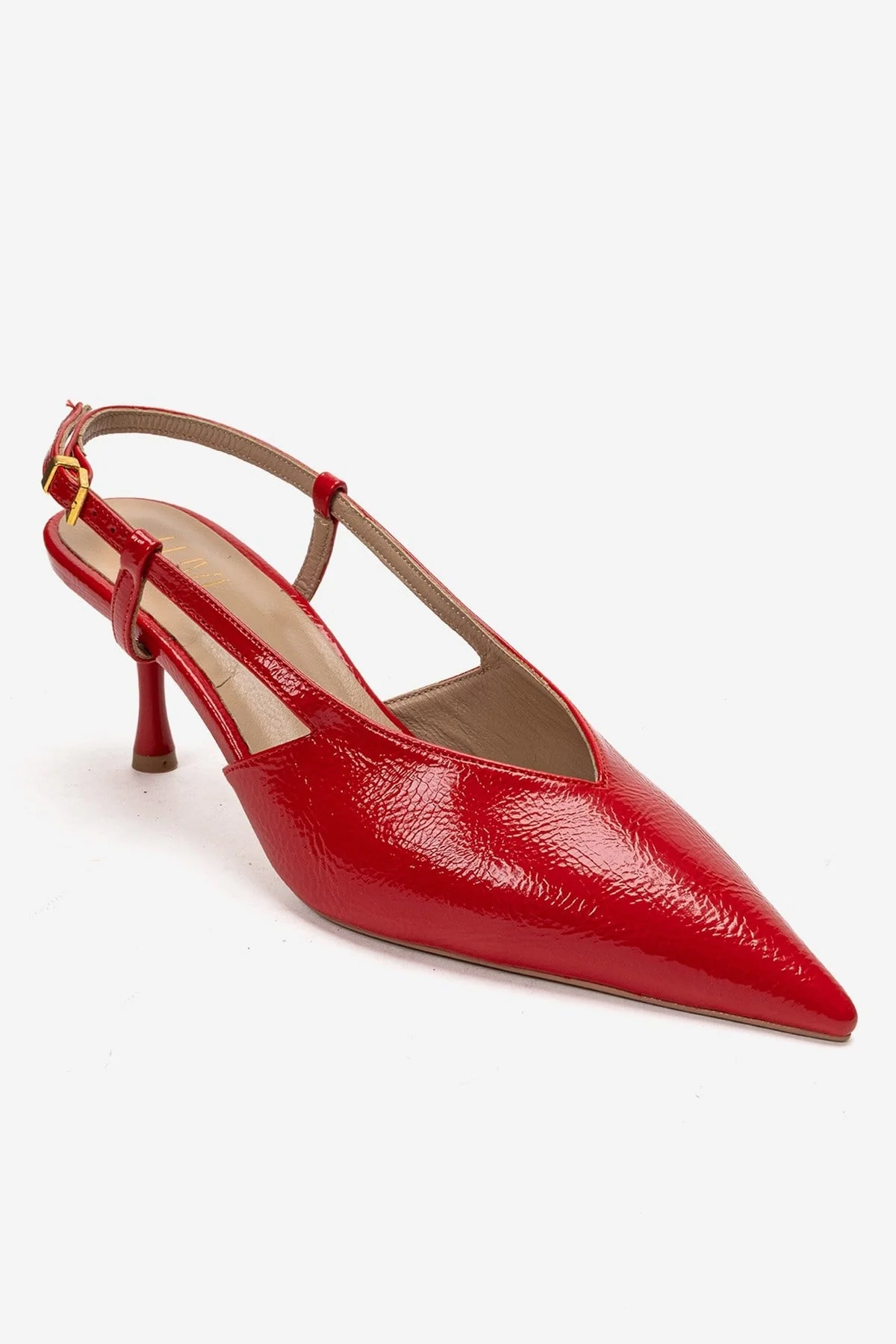 Irena - Red Genuine Leather Pointed Slingback Stiletto Pump (Women) - Image 3