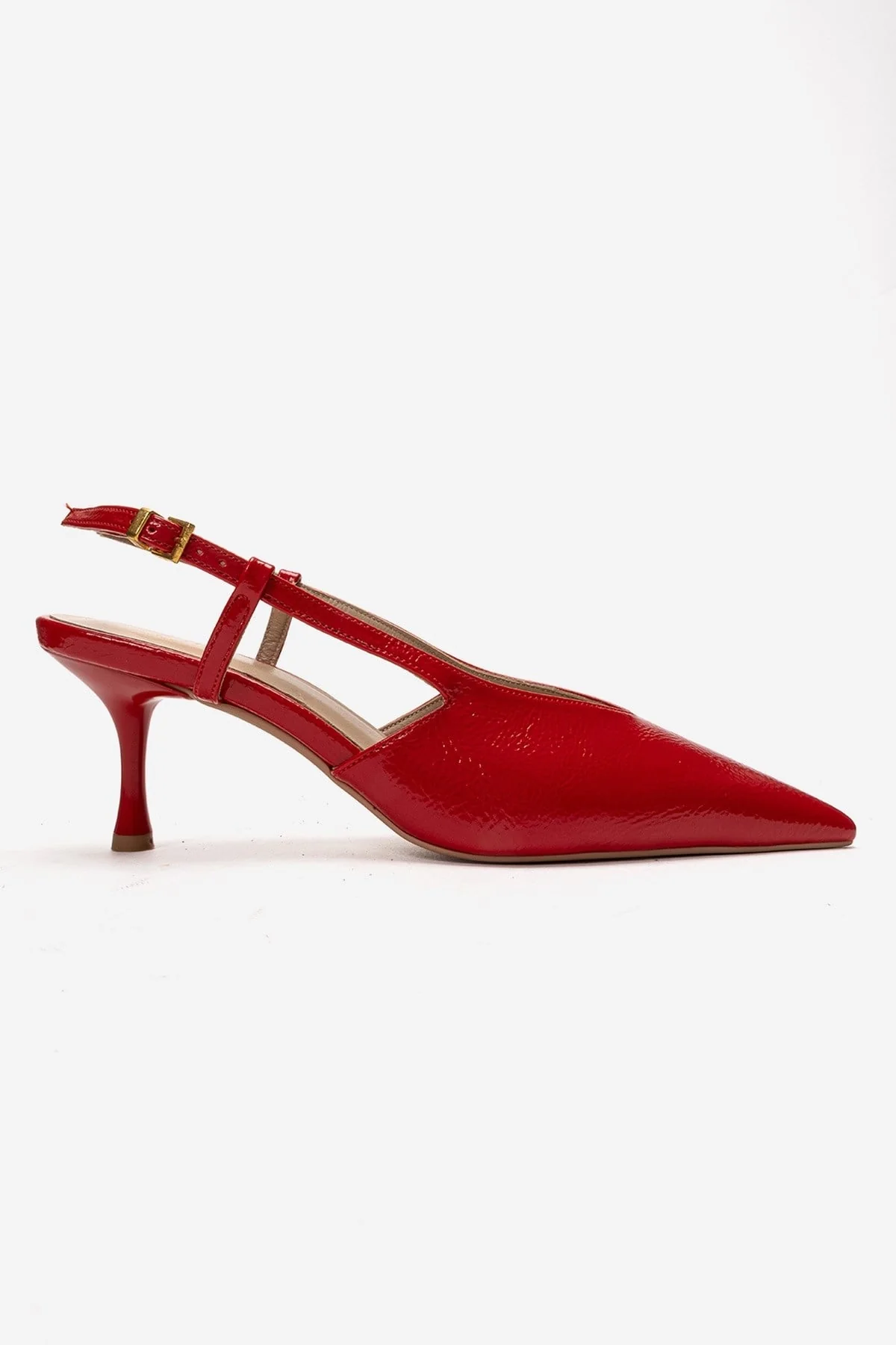 Irena - Red Genuine Leather Pointed Slingback Stiletto Pump (Women) - Image 4