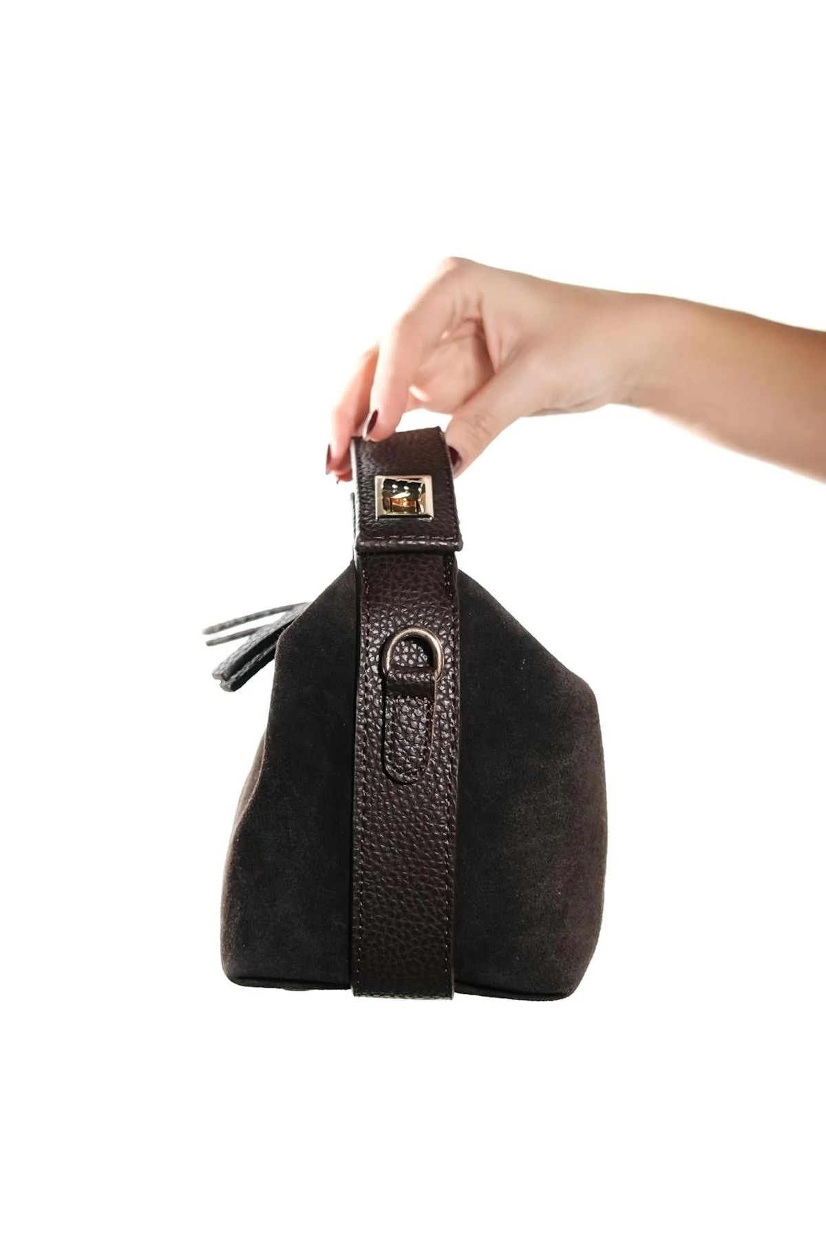 Island - Brown Genuine Suede Shoulder Bag (Women) - Image 2