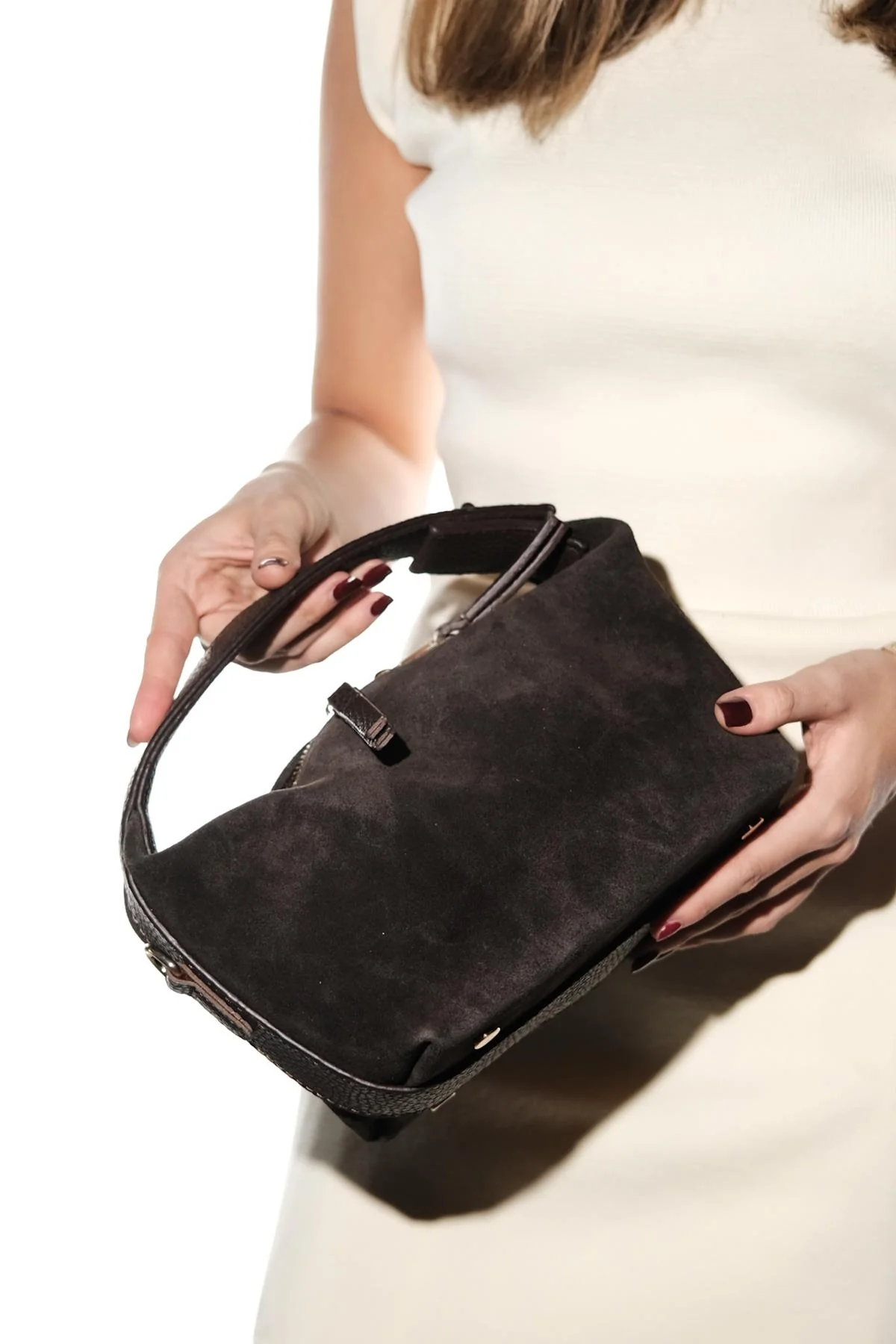 Island - Brown Genuine Suede Shoulder Bag (Women) - Image 5