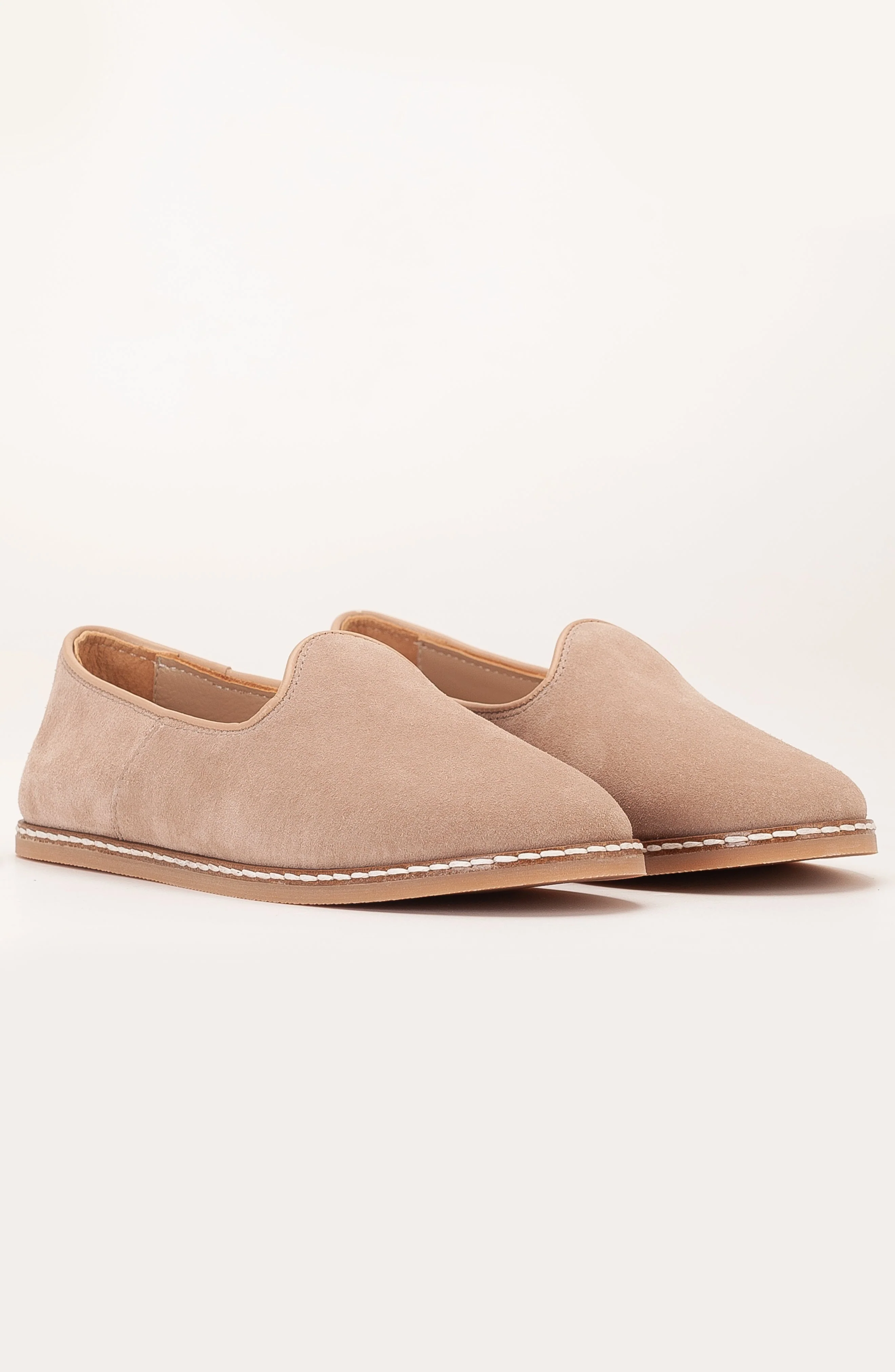 Istanbul - Beige Suede Leather Slip On (Women) - Image 3