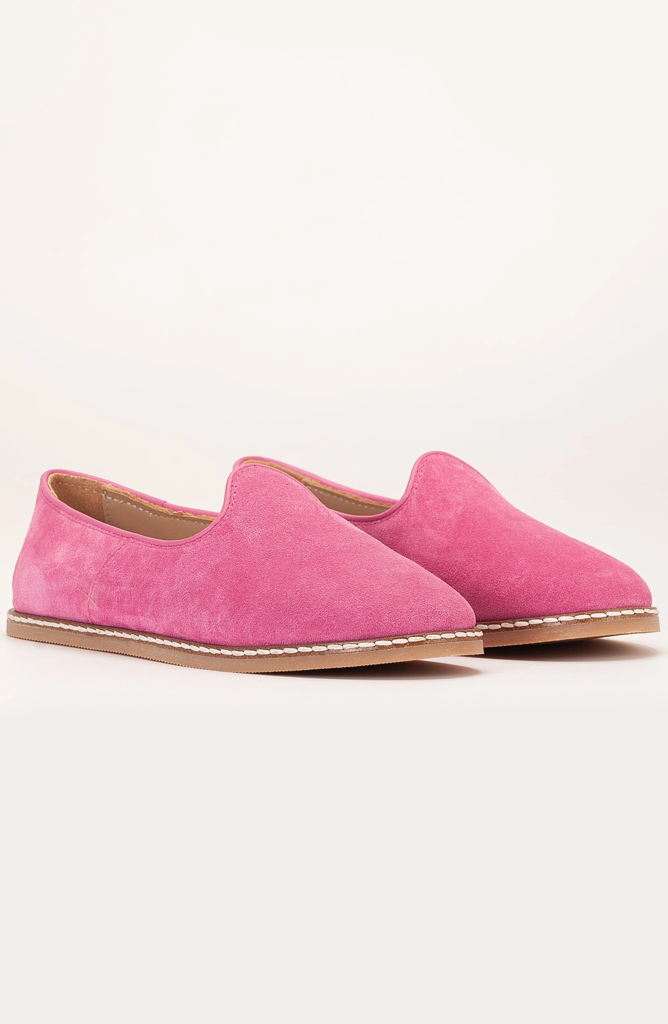 Istanbul - Fuchsia Pink Suede Leather Slip On (Women) - Image 3
