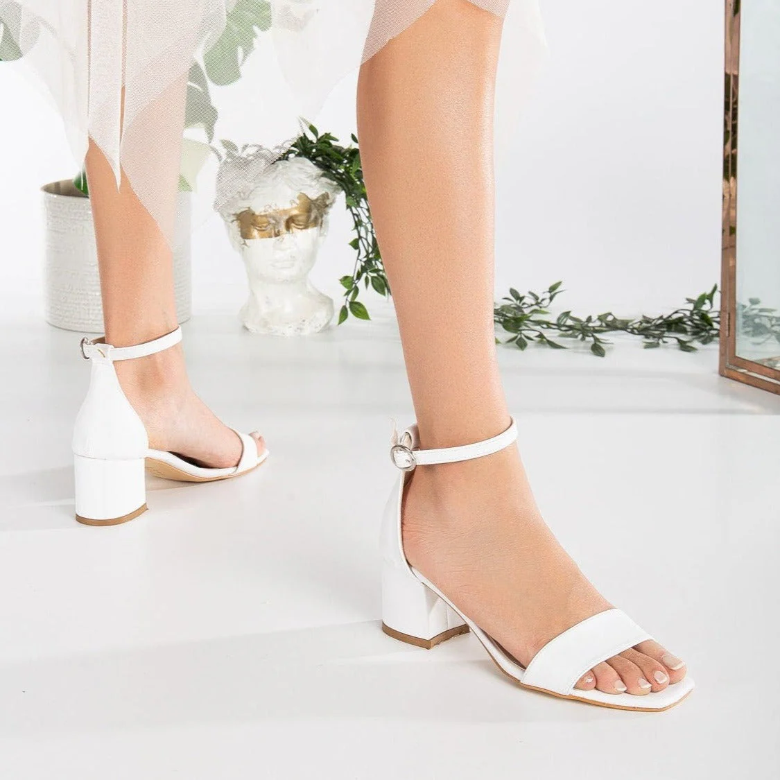 Iva - White Low Heel - Image 2