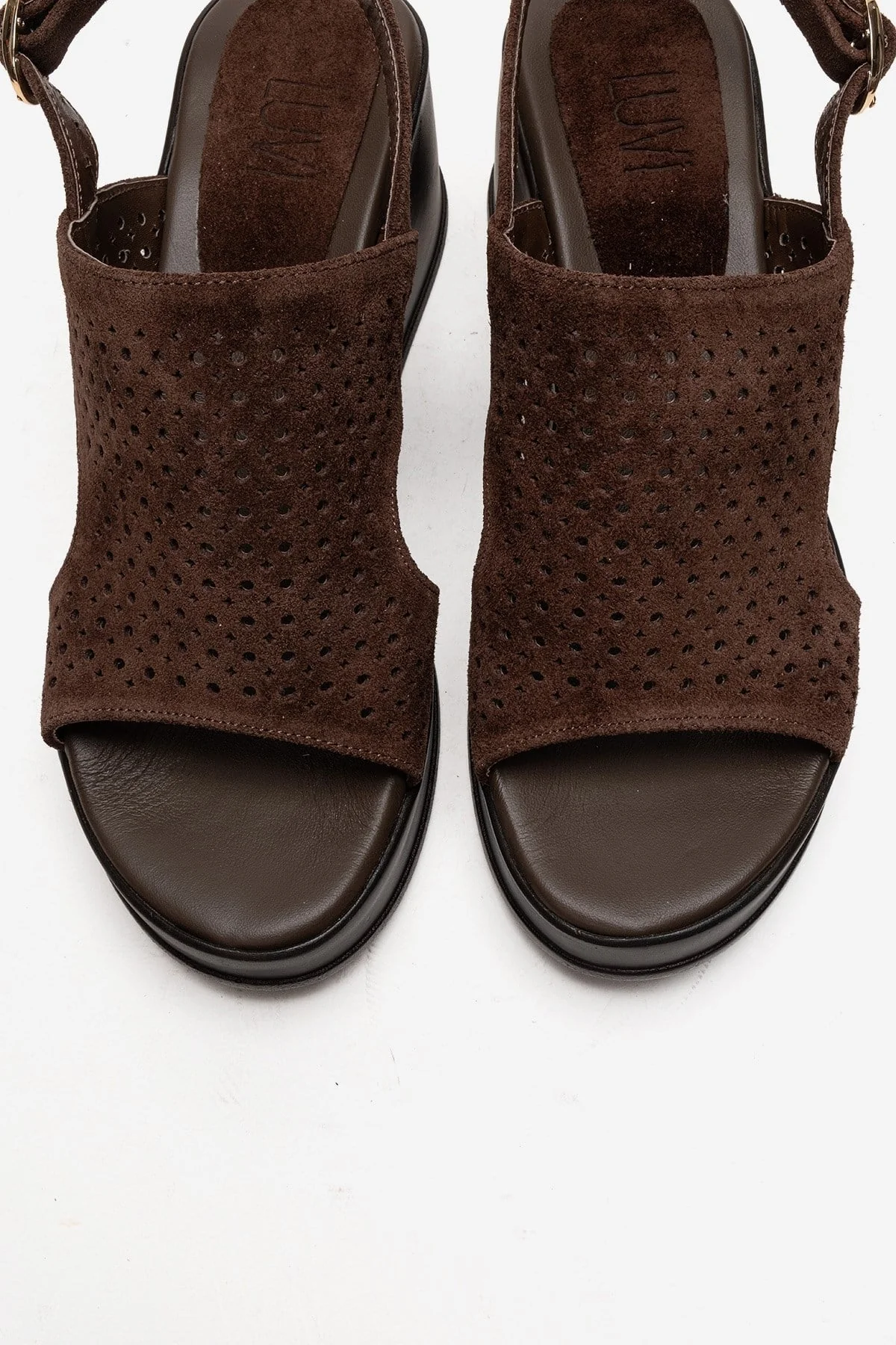 Jadira - Brown Genuine Leather Wedge Heel Sandal (Women) - Image 2