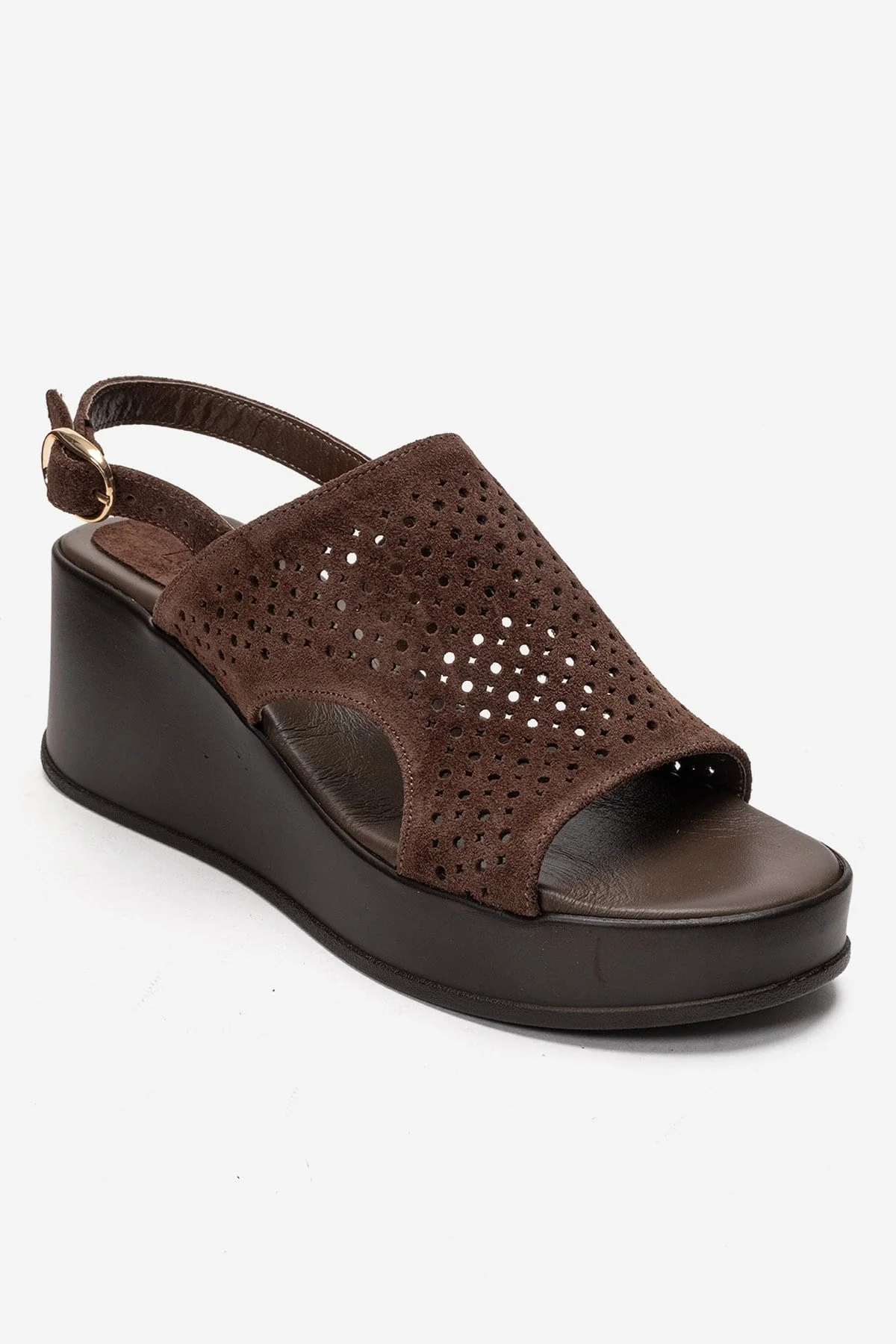 Jadira - Brown Genuine Leather Wedge Heel Sandal (Women) - Image 3