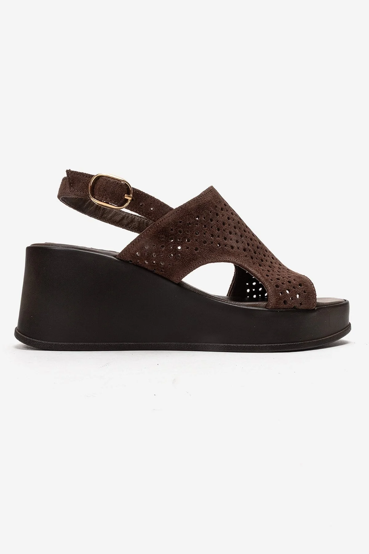 Jadira - Brown Genuine Leather Wedge Heel Sandal (Women) - Image 4