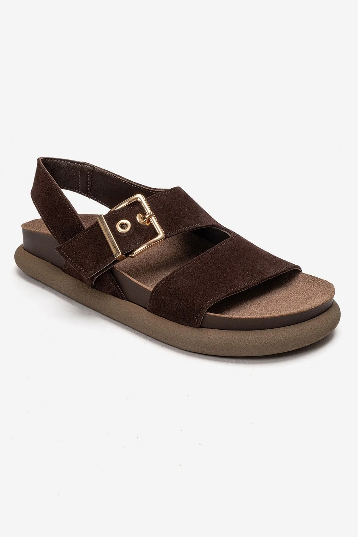 Jalven - Brown Genuine Suede Leather Sandal (Women) - Image 3