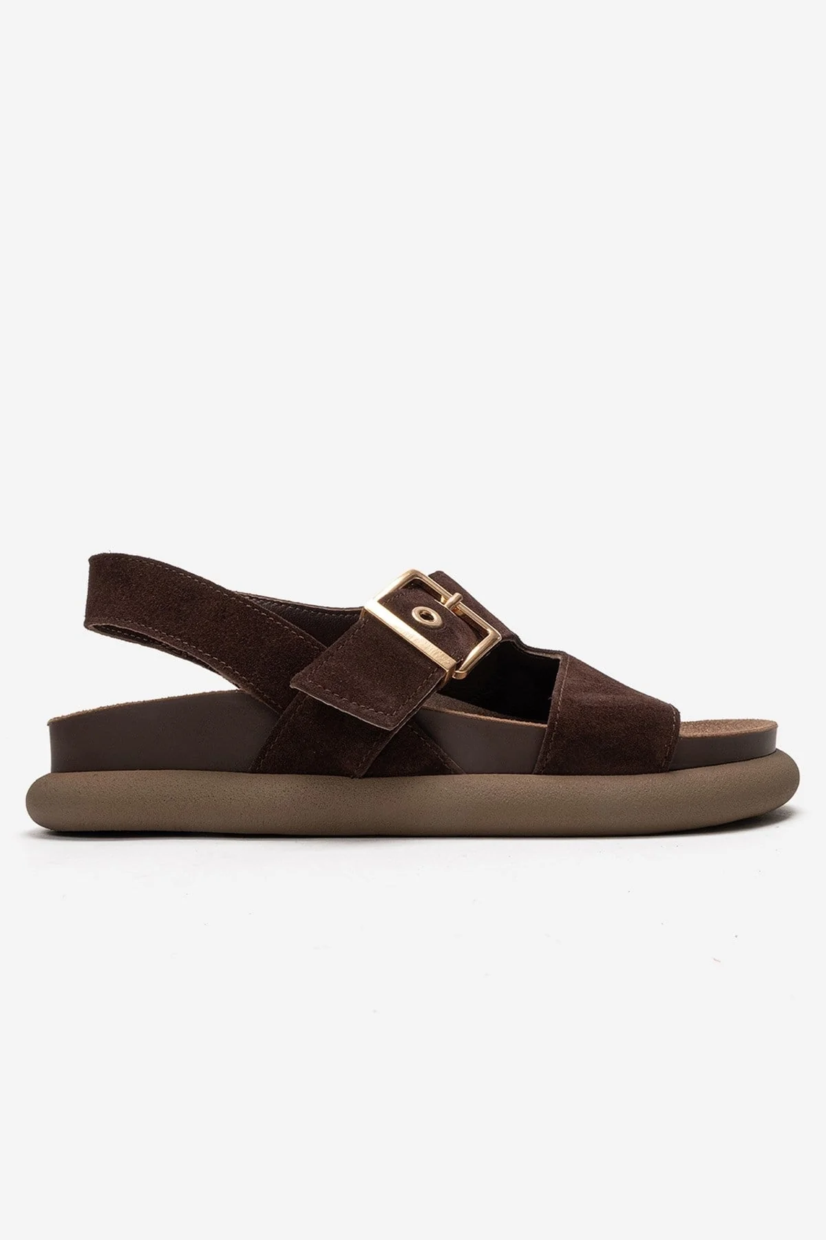Jalven - Brown Genuine Suede Leather Sandal (Women) - Image 4