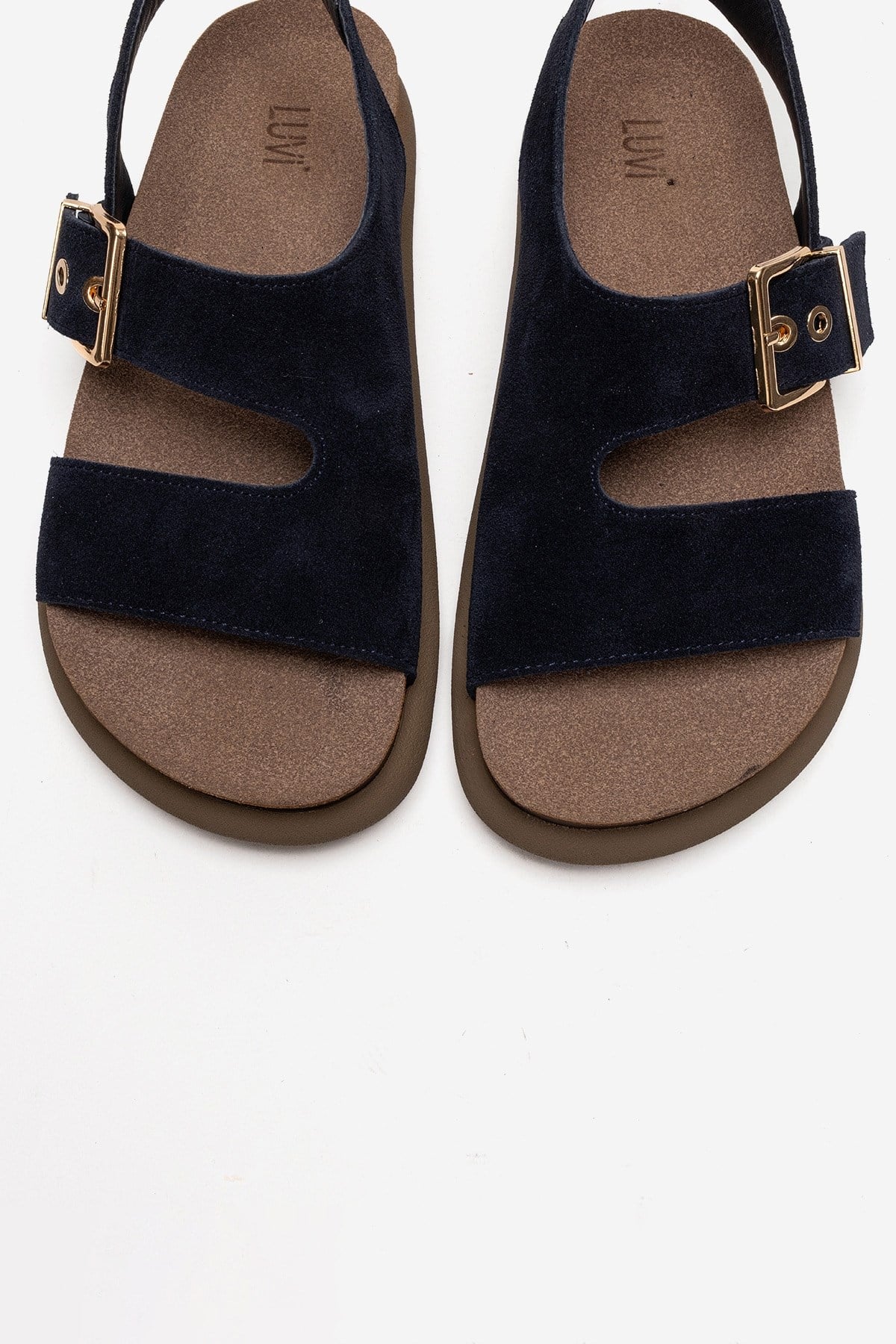 Jalven - Navy Genuine Suede Leather Sandal (Women) - Image 2