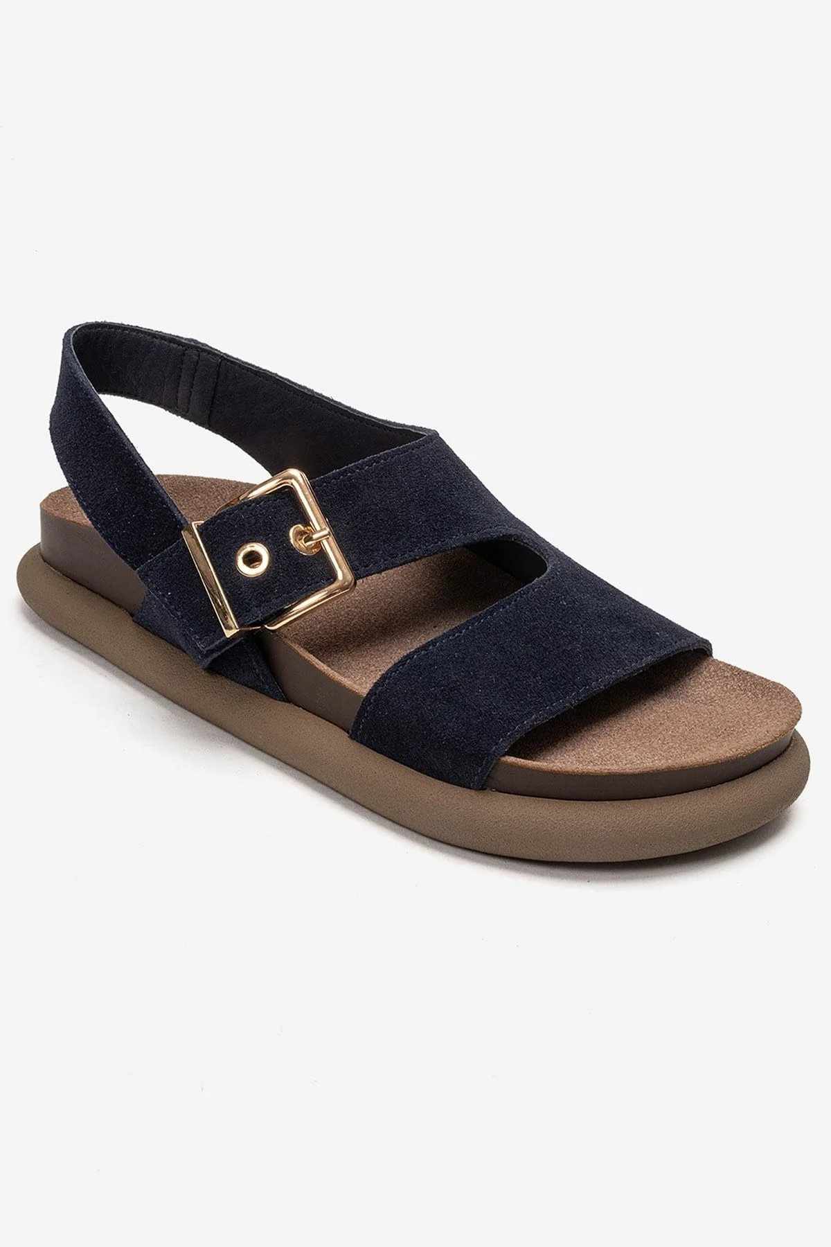 Jalven - Navy Genuine Suede Leather Sandal (Women) - Image 3
